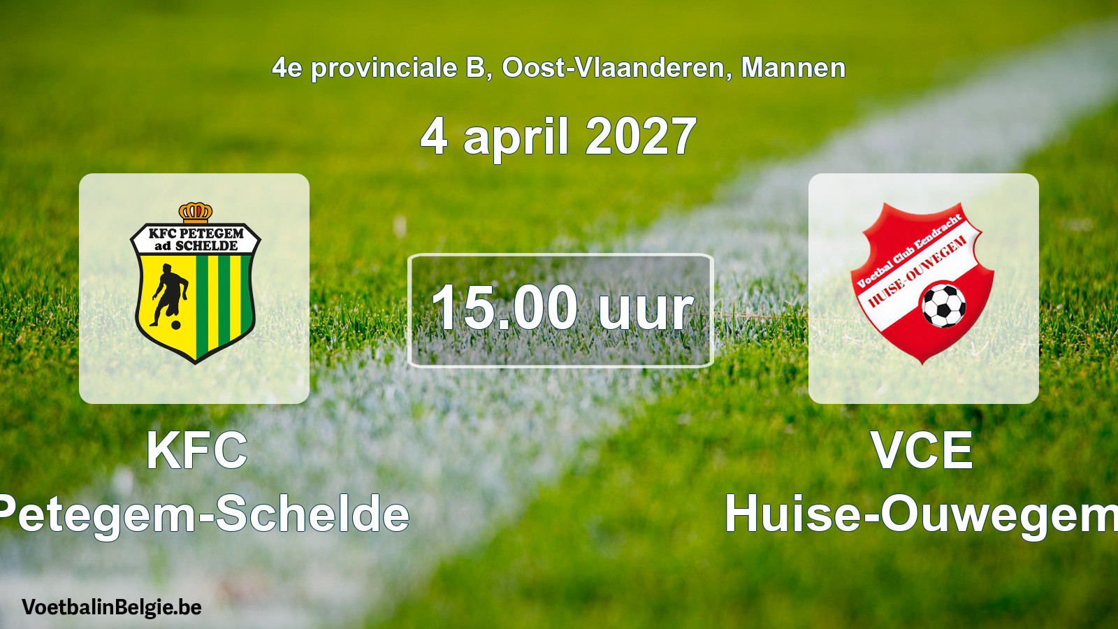 Geplande wedstrijd mannenvoetbal: KFC Petegem-Schelde - VCE Huise-Ouwegem (4 april 2027)