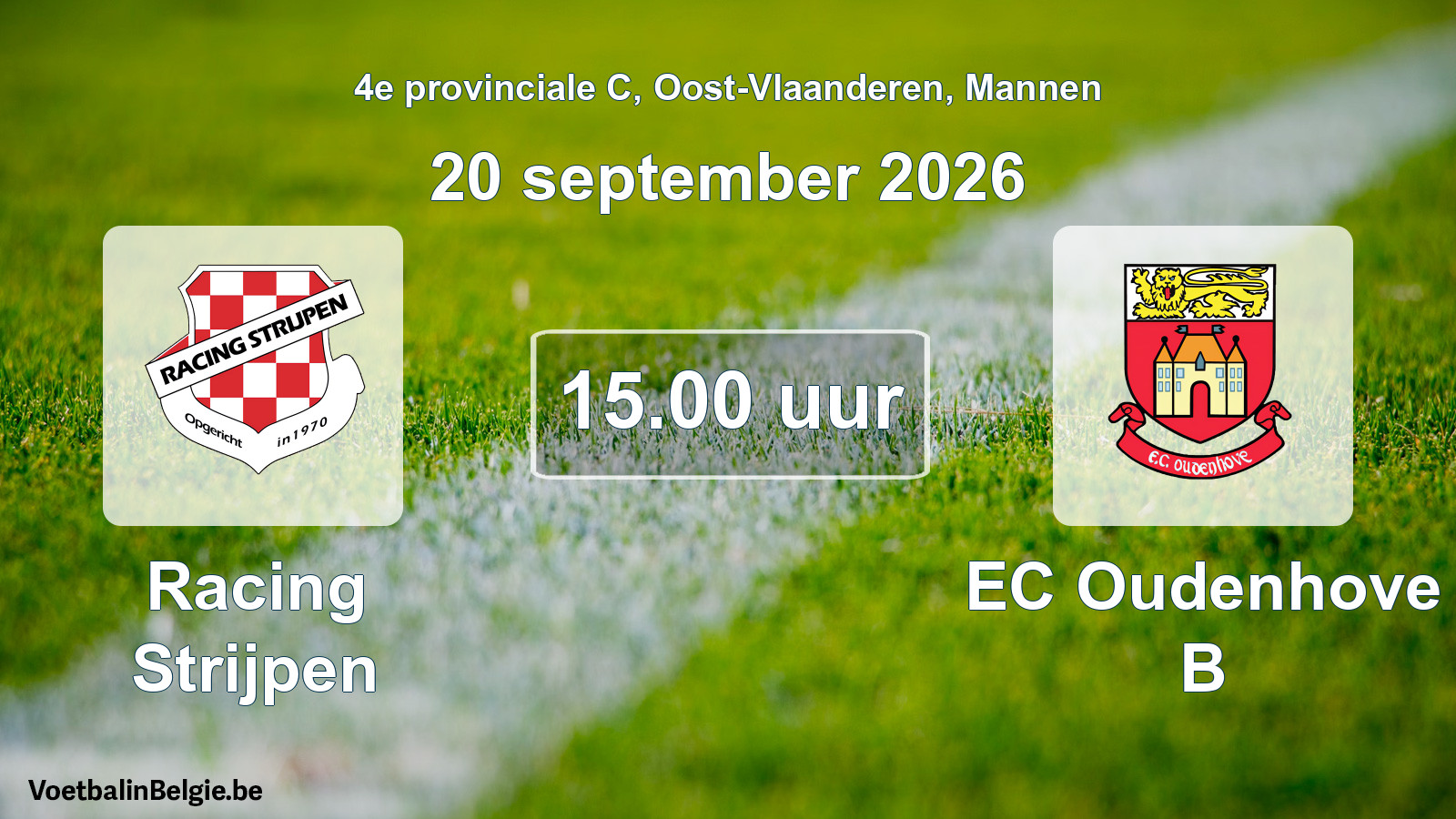 Geplande wedstrijd mannenvoetbal: Racing Strijpen - EC Oudenhove B (20 september 2026)