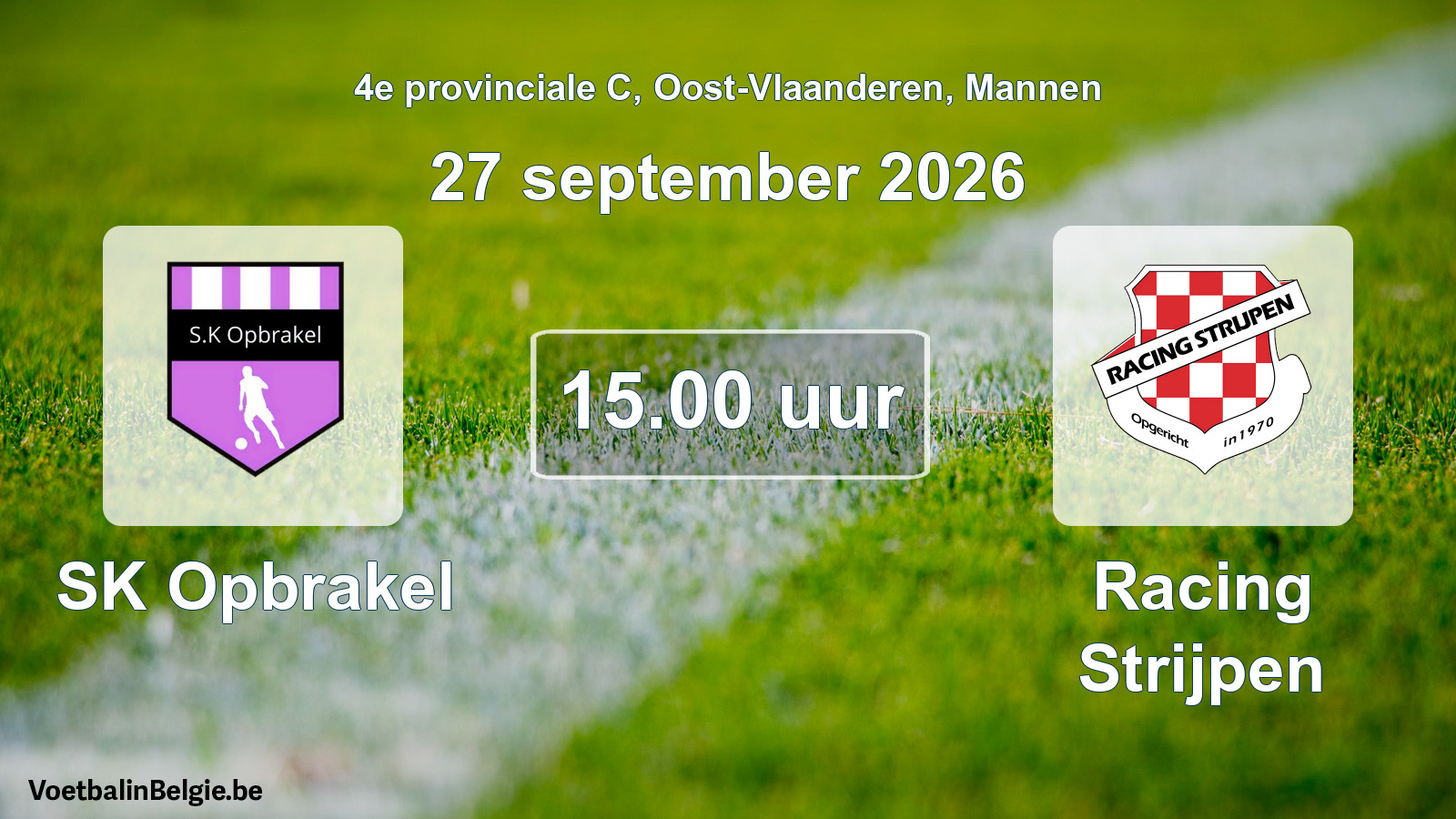 Geplande wedstrijd mannenvoetbal: SK Opbrakel - Racing Strijpen (27 september 2026)