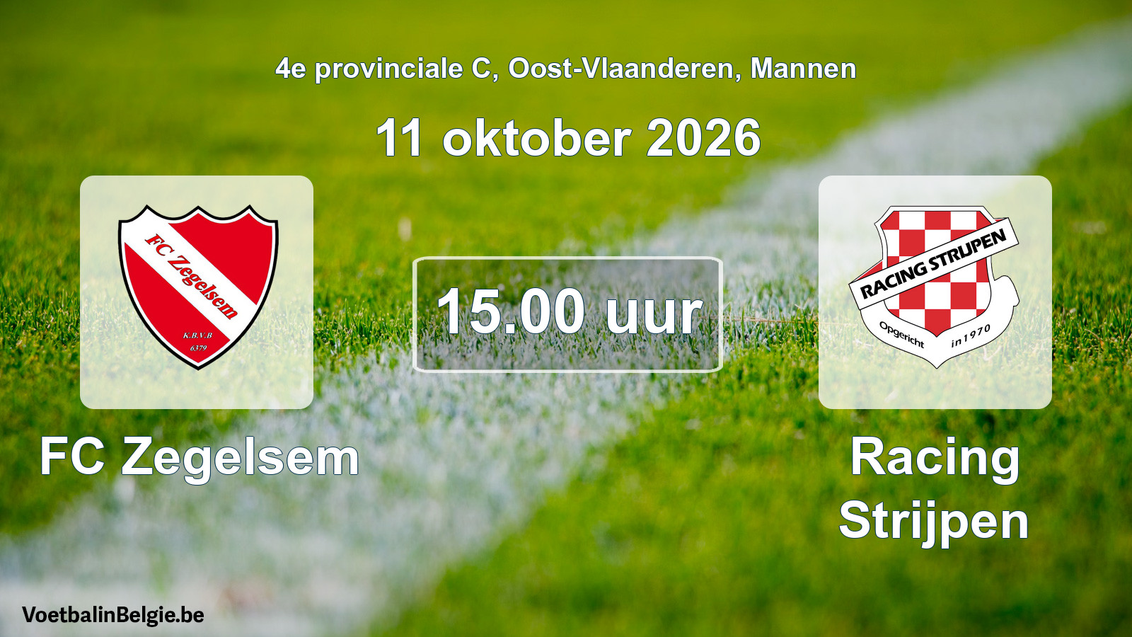 Geplande wedstrijd mannenvoetbal: FC Zegelsem - Racing Strijpen (11 oktober 2026)