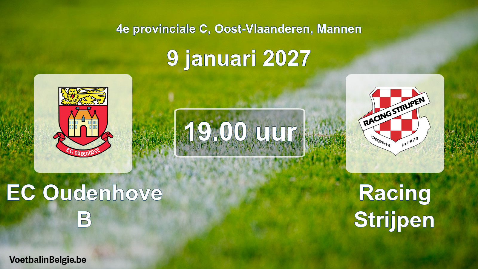 Geplande wedstrijd mannenvoetbal: EC Oudenhove B - Racing Strijpen (9 januari 2027)