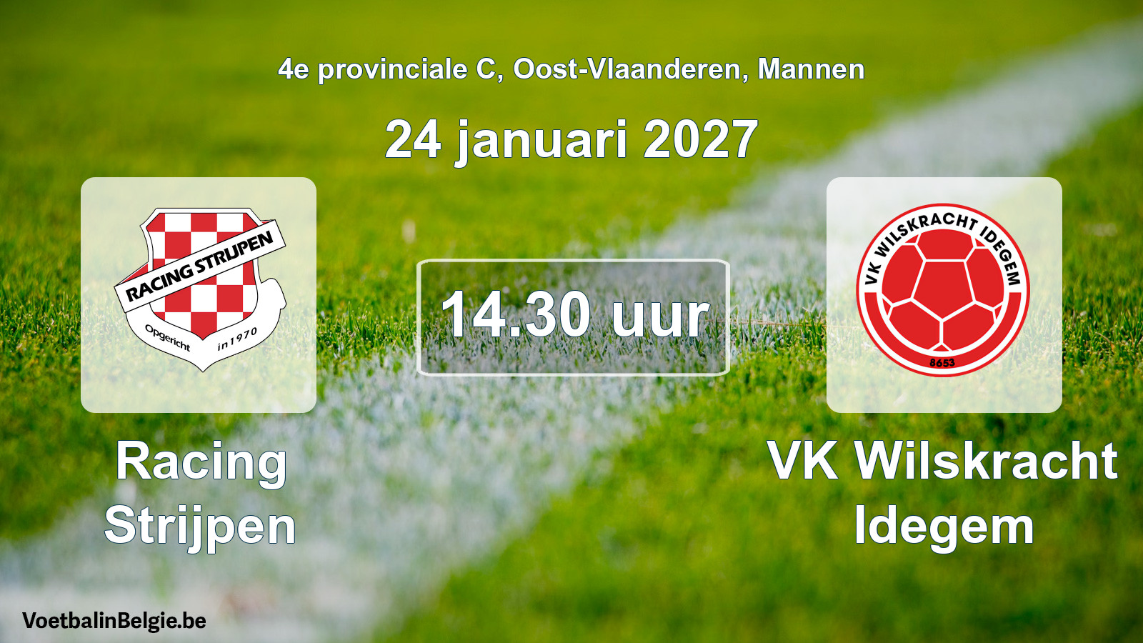 Geplande wedstrijd mannenvoetbal: Racing Strijpen - VK Wilskracht Idegem (24 januari 2027)