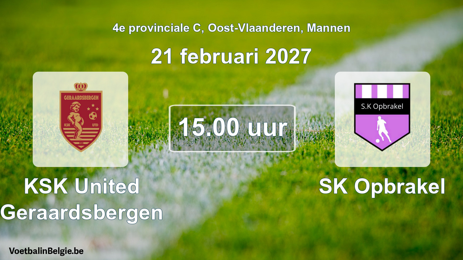 Geplande wedstrijd mannenvoetbal: KSK United Geraardsbergen - SK Opbrakel (21 februari 2027)