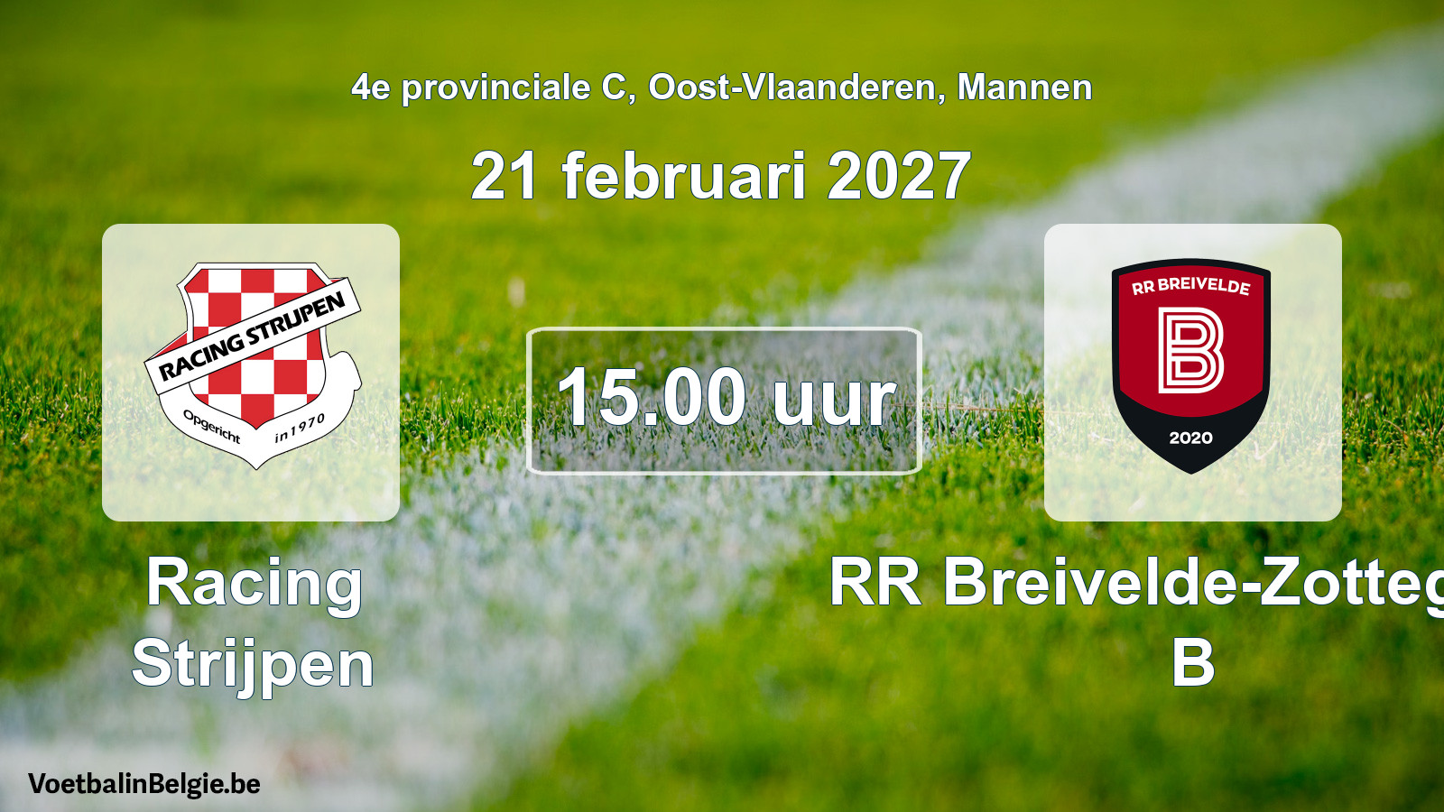 Geplande wedstrijd mannenvoetbal: Racing Strijpen - RR Breivelde-Zottegem B (21 februari 2027)