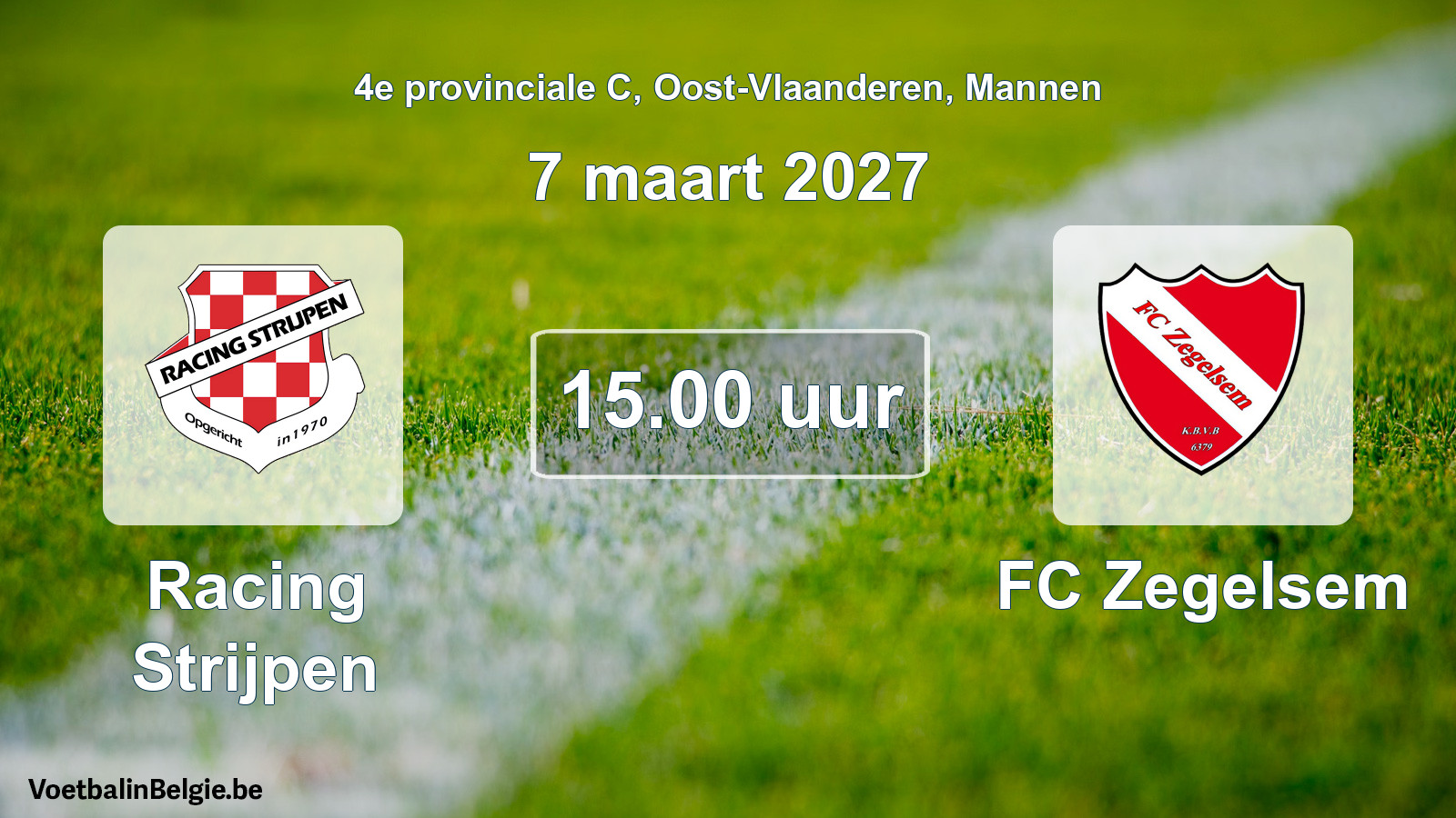 Geplande wedstrijd mannenvoetbal: Racing Strijpen - FC Zegelsem (7 maart 2027)