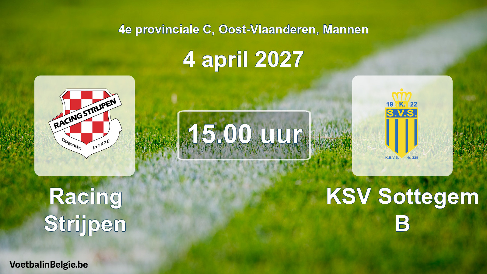 Geplande wedstrijd mannenvoetbal: Racing Strijpen - KSV Sottegem B (4 april 2027)