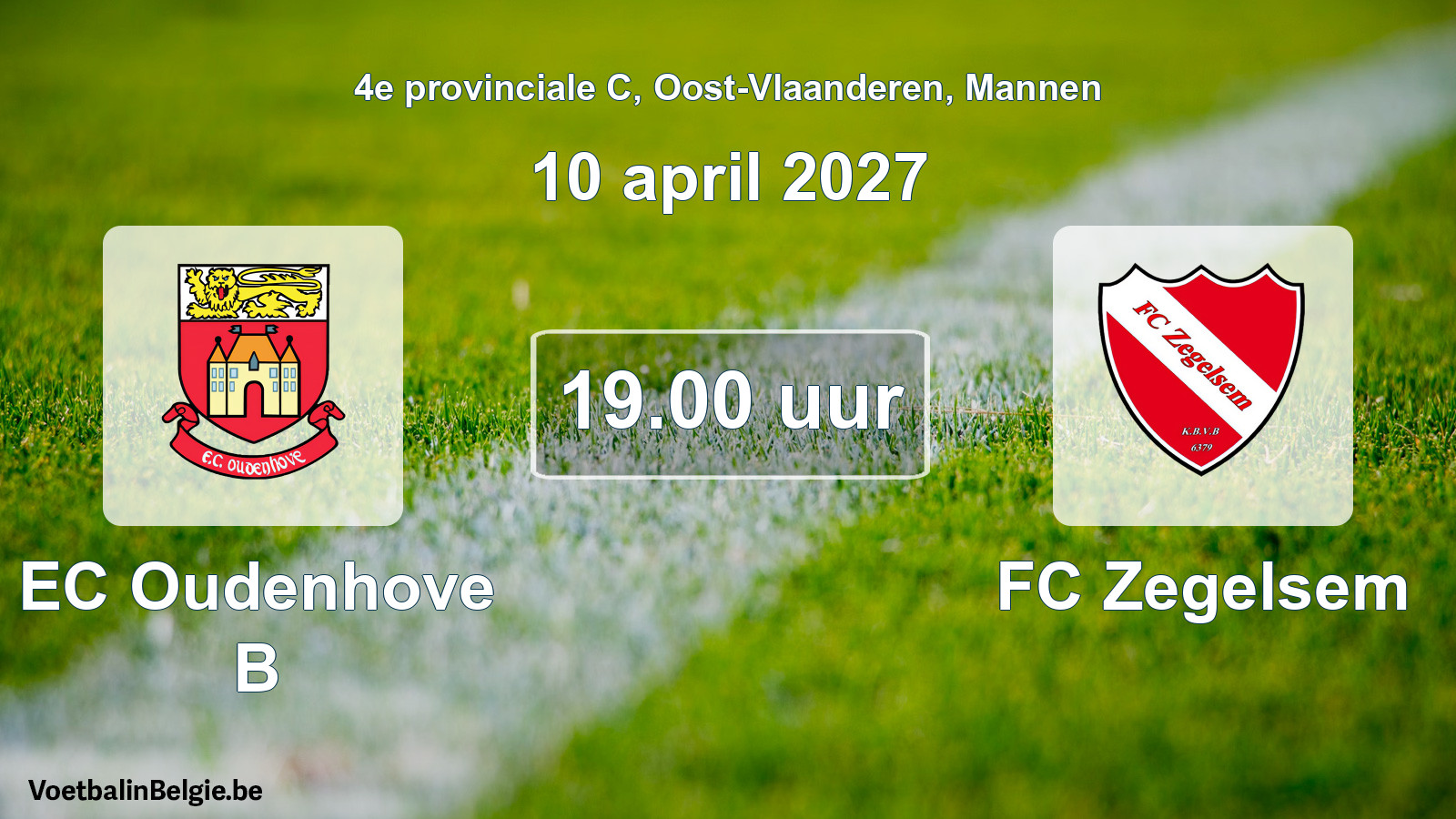 Geplande wedstrijd mannenvoetbal: EC Oudenhove B - FC Zegelsem (10 april 2027)