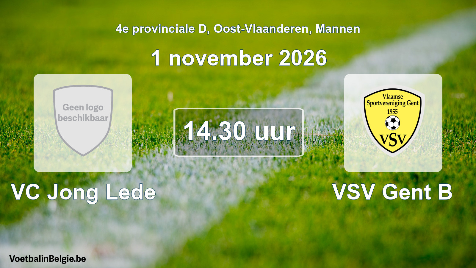 Geplande wedstrijd mannenvoetbal: VC Jong Lede - VSV Gent B (1 november 2026)