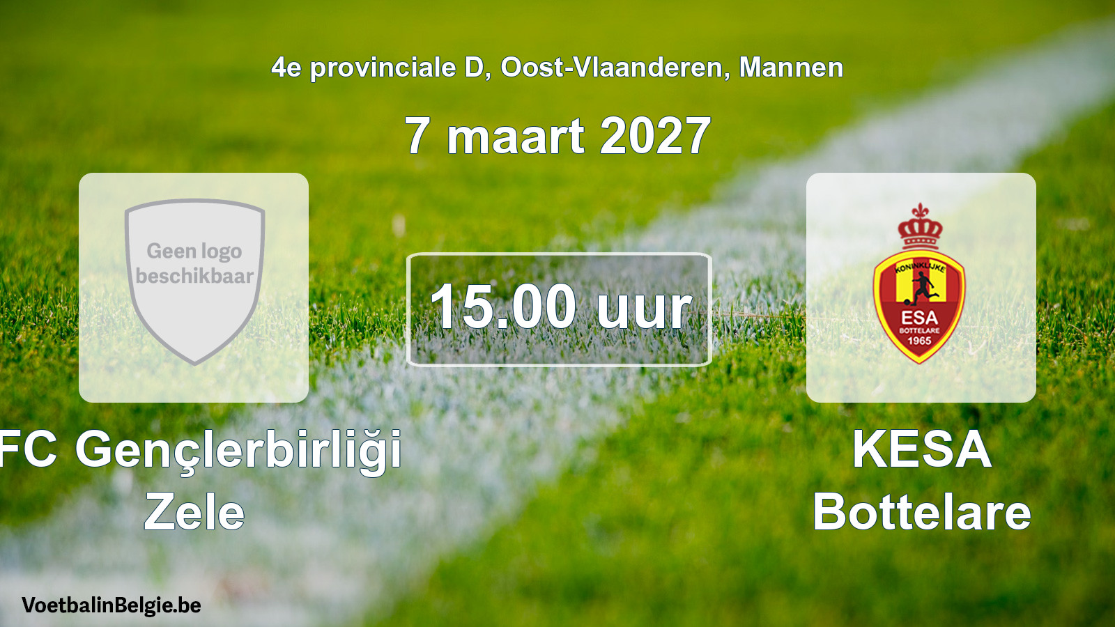 Geplantes Spiel männer-Fußball: FC Gençlerbirliği Zele - KESA Bottelare (7 März 2027)