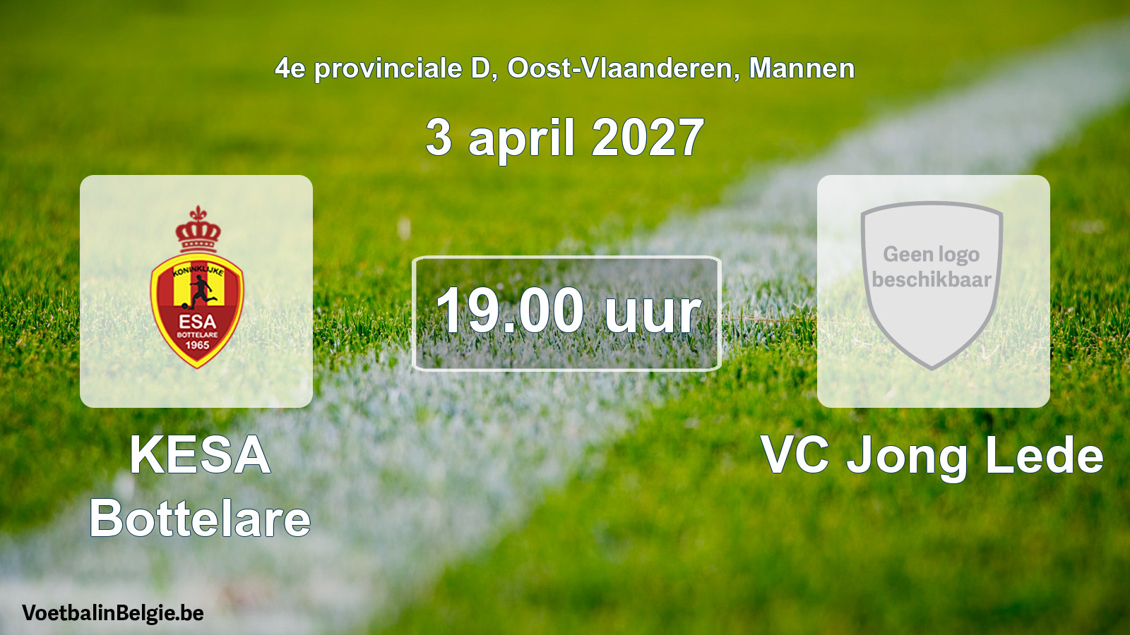 Geplande wedstrijd mannenvoetbal: KESA Bottelare - VC Jong Lede (3 april 2027)
