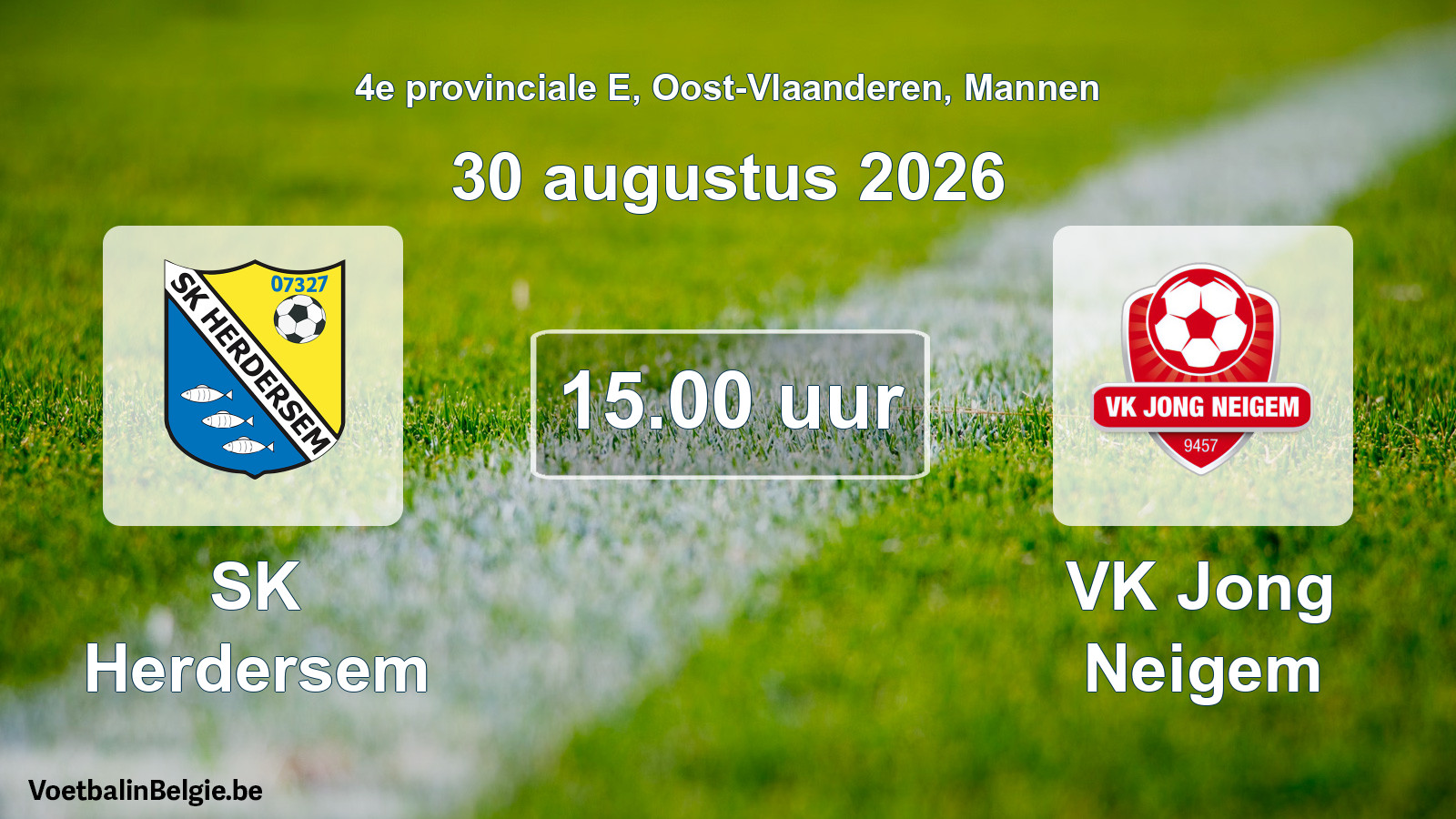 Geplande wedstrijd mannenvoetbal: SK Herdersem - VK Jong Neigem (30 augustus 2026)