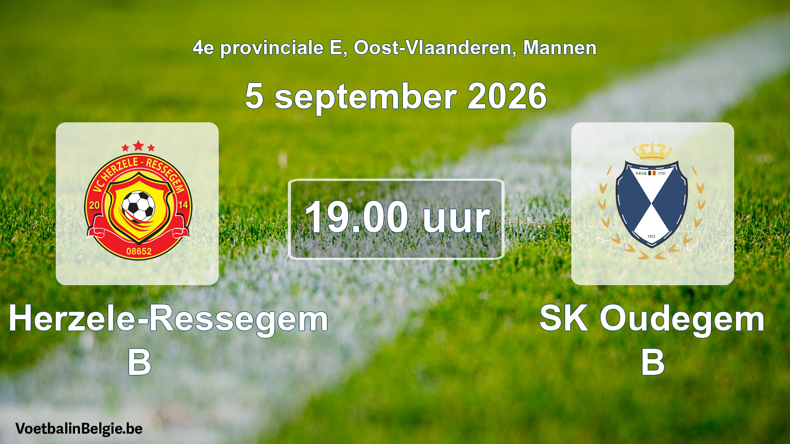 Geplande wedstrijd mannenvoetbal: VC Herzele-Ressegem B - SK Oudegem B (5 september 2026)