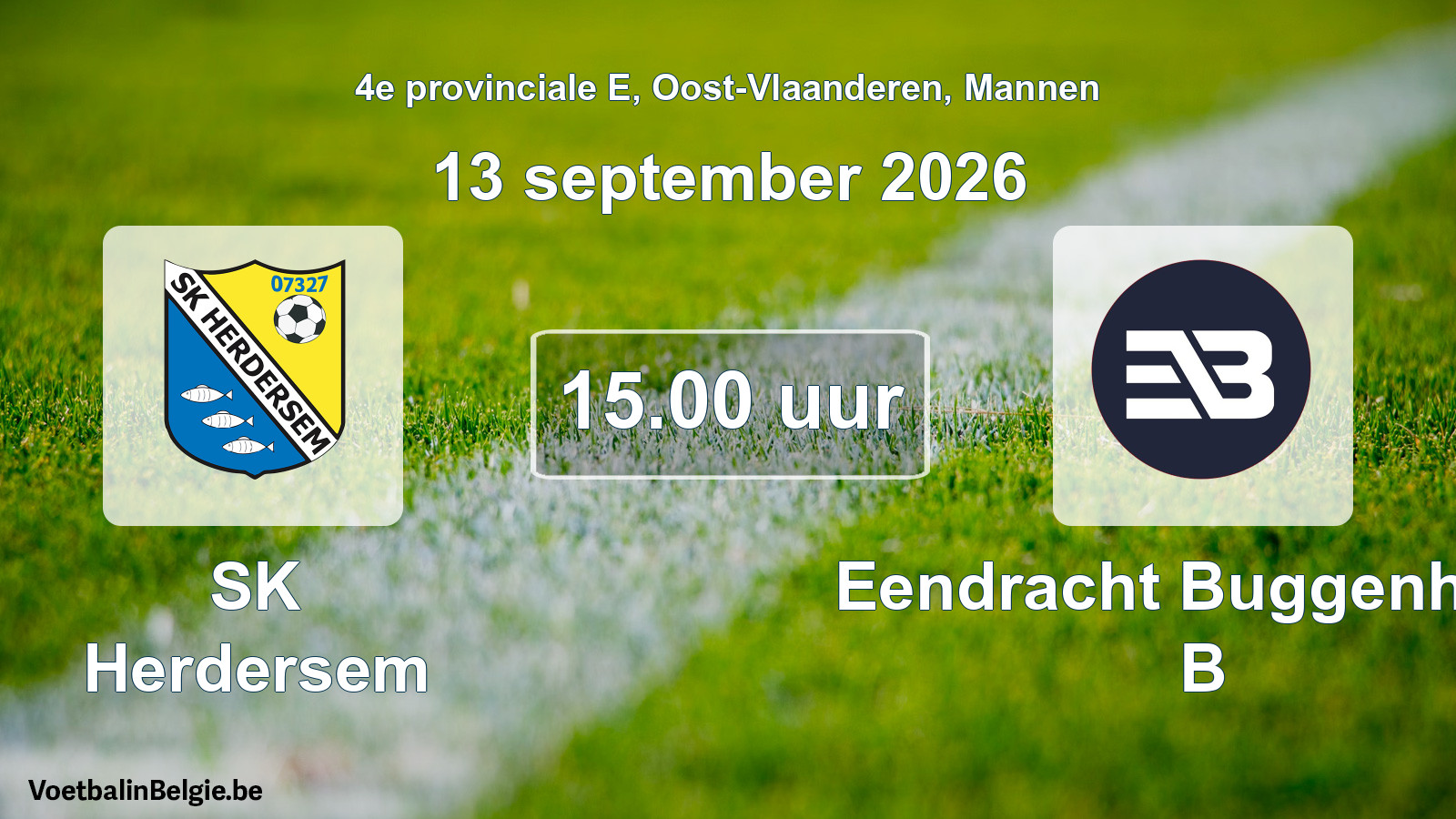 Geplande wedstrijd mannenvoetbal: SK Herdersem - Eendracht Buggenhout B (13 september 2026)
