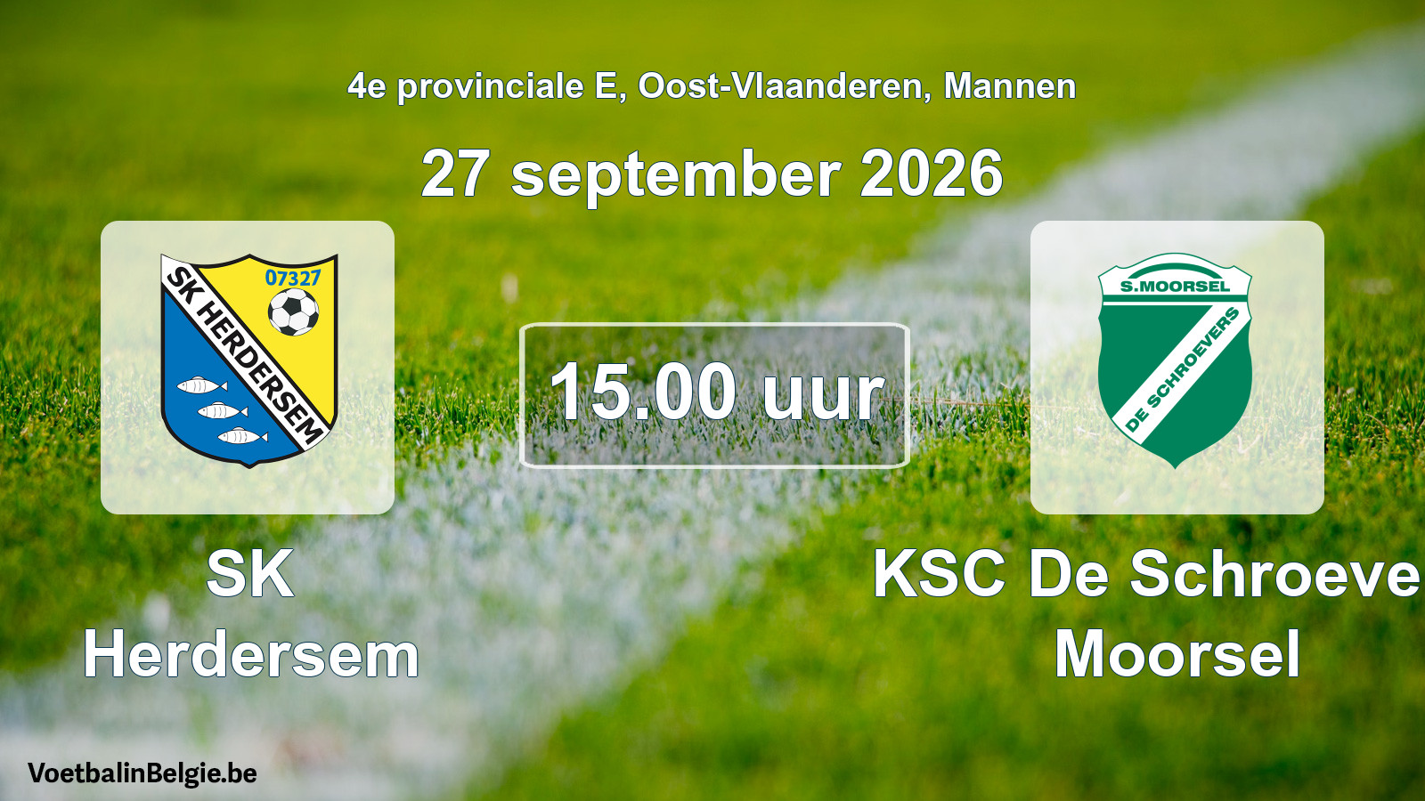 Geplande wedstrijd mannenvoetbal: SK Herdersem - KSC De Schroevers Moorsel (27 september 2026)