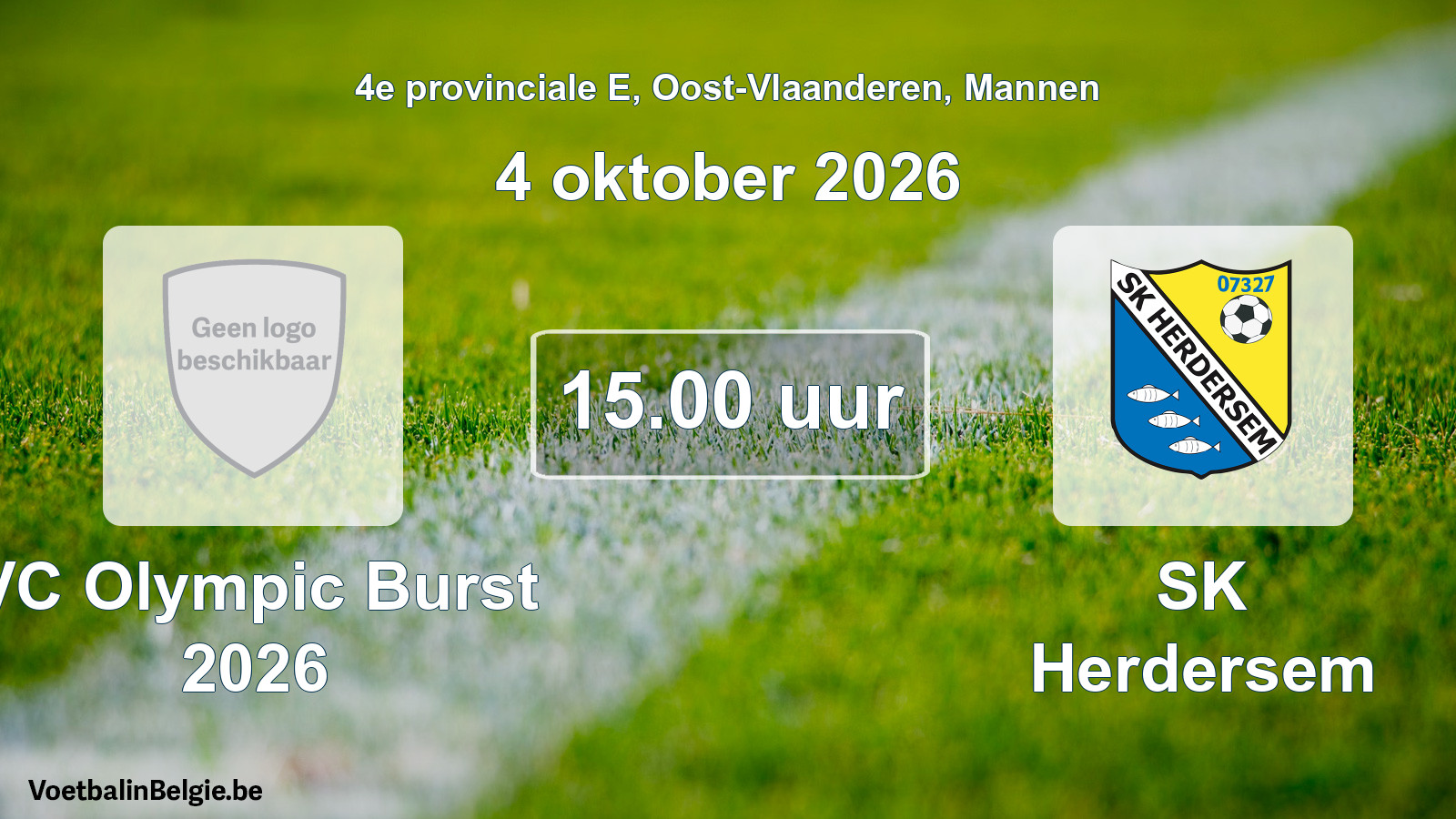 Geplande wedstrijd mannenvoetbal: VC Olympic Burst 2026 - SK Herdersem (4 oktober 2026)