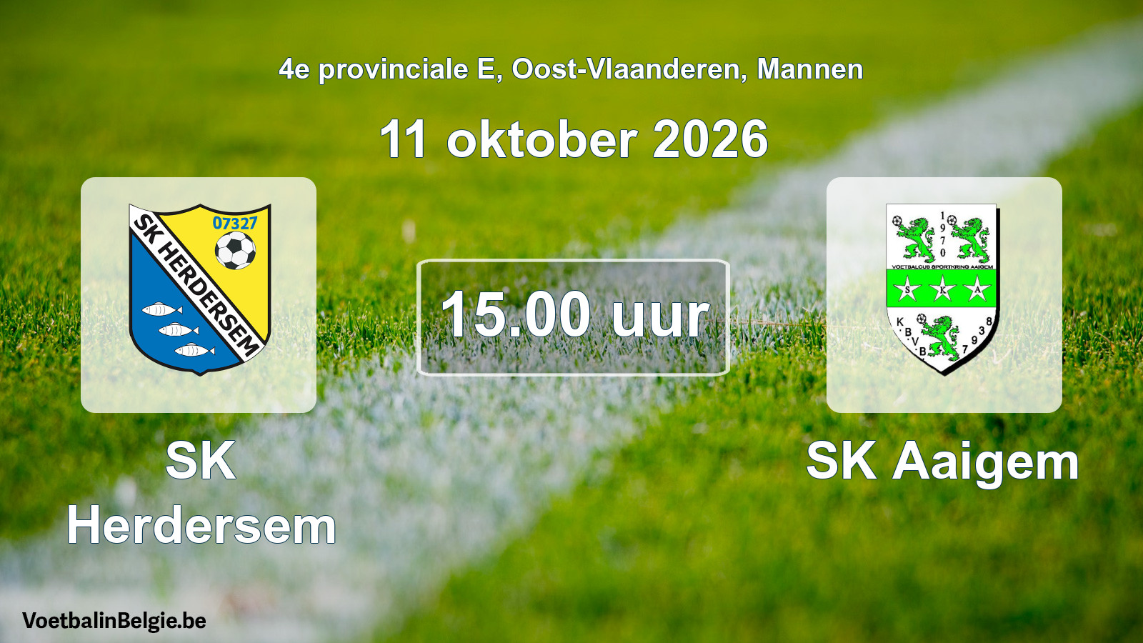 Geplande wedstrijd mannenvoetbal: SK Herdersem - SK Aaigem (11 oktober 2026)