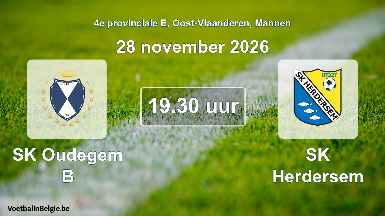 Scheduled match men football: SK Oudegem B - SK Herdersem (28 November 2026)