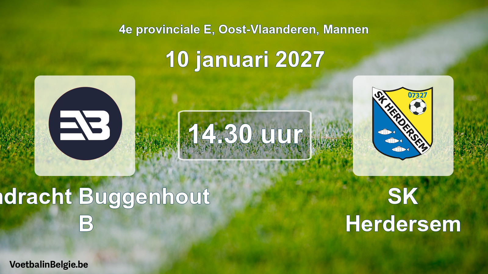 Geplande wedstrijd mannenvoetbal: Eendracht Buggenhout B - SK Herdersem (10 januari 2027)
