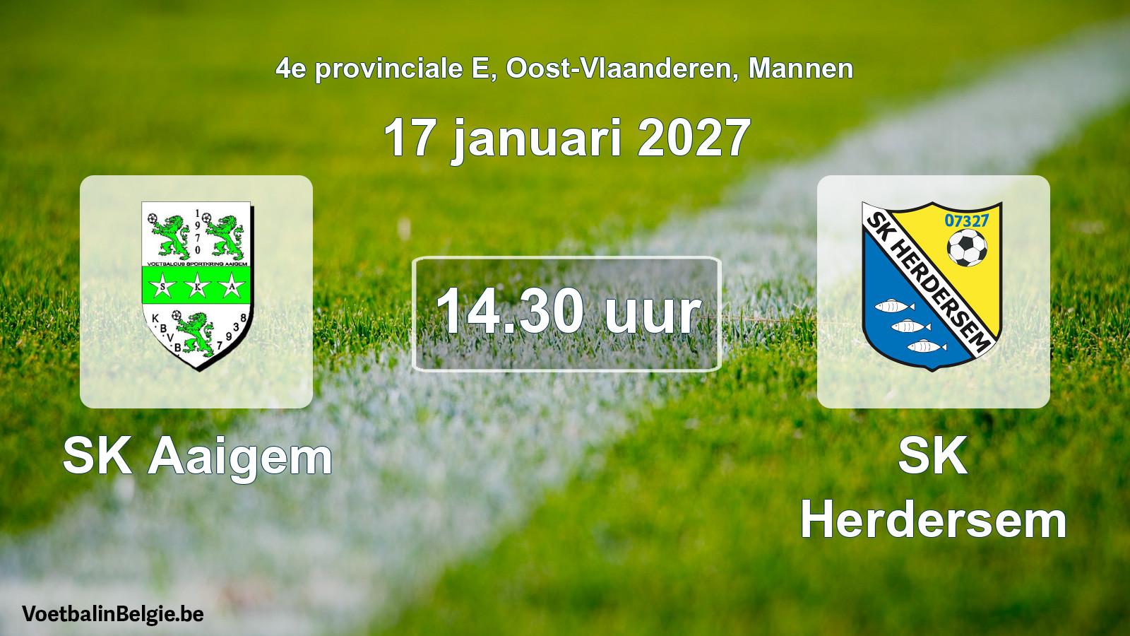 Match prévu football hommes: SK Aaigem - SK Herdersem (17 janvier 2027)