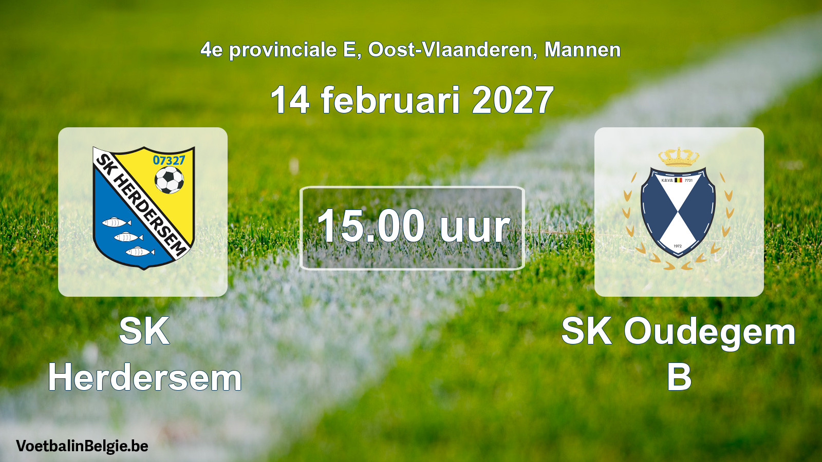 Geplande wedstrijd mannenvoetbal: SK Herdersem - SK Oudegem B (14 februari 2027)
