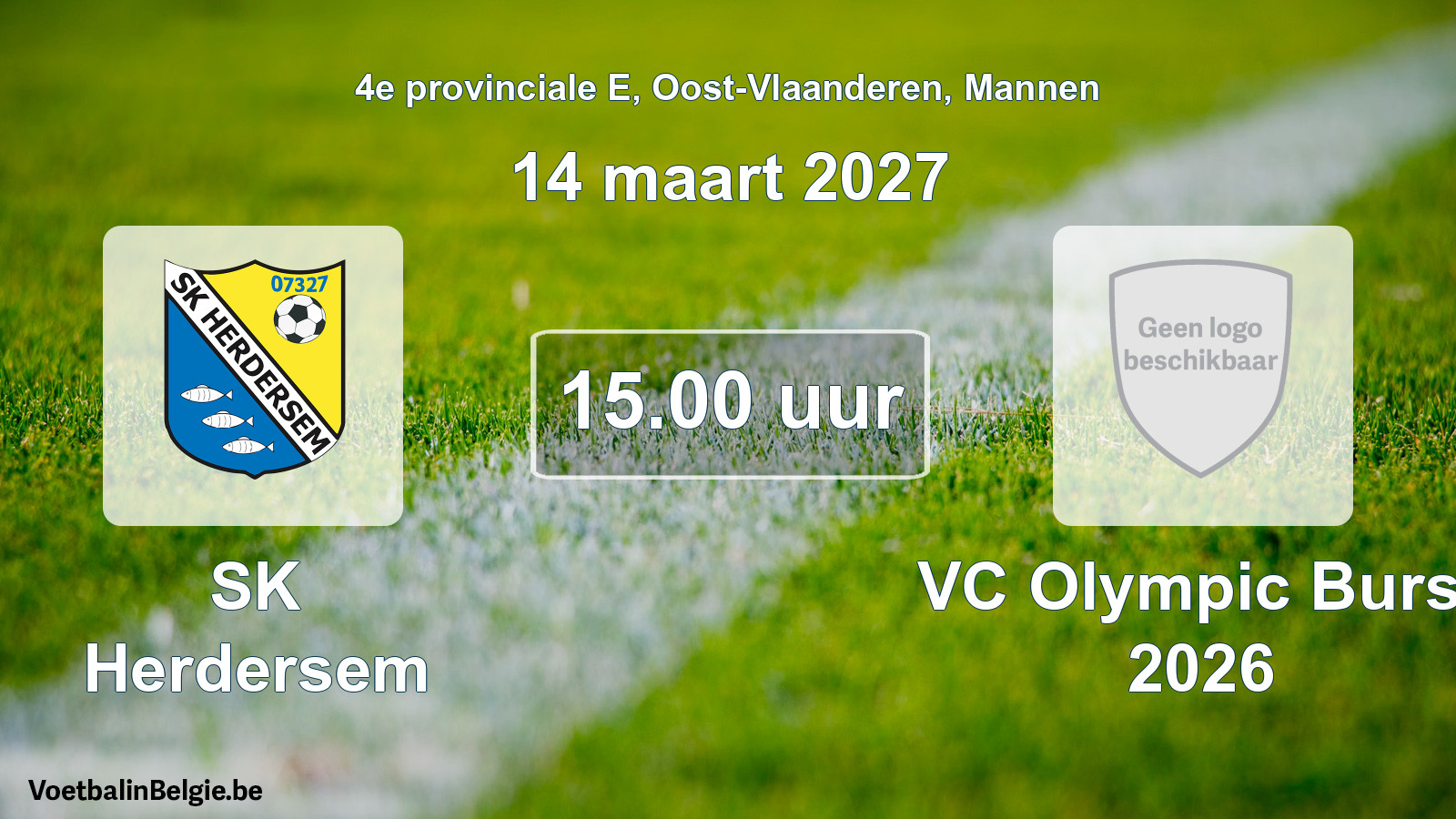 Geplande wedstrijd mannenvoetbal: SK Herdersem - VC Olympic Burst 2026 (14 maart 2027)