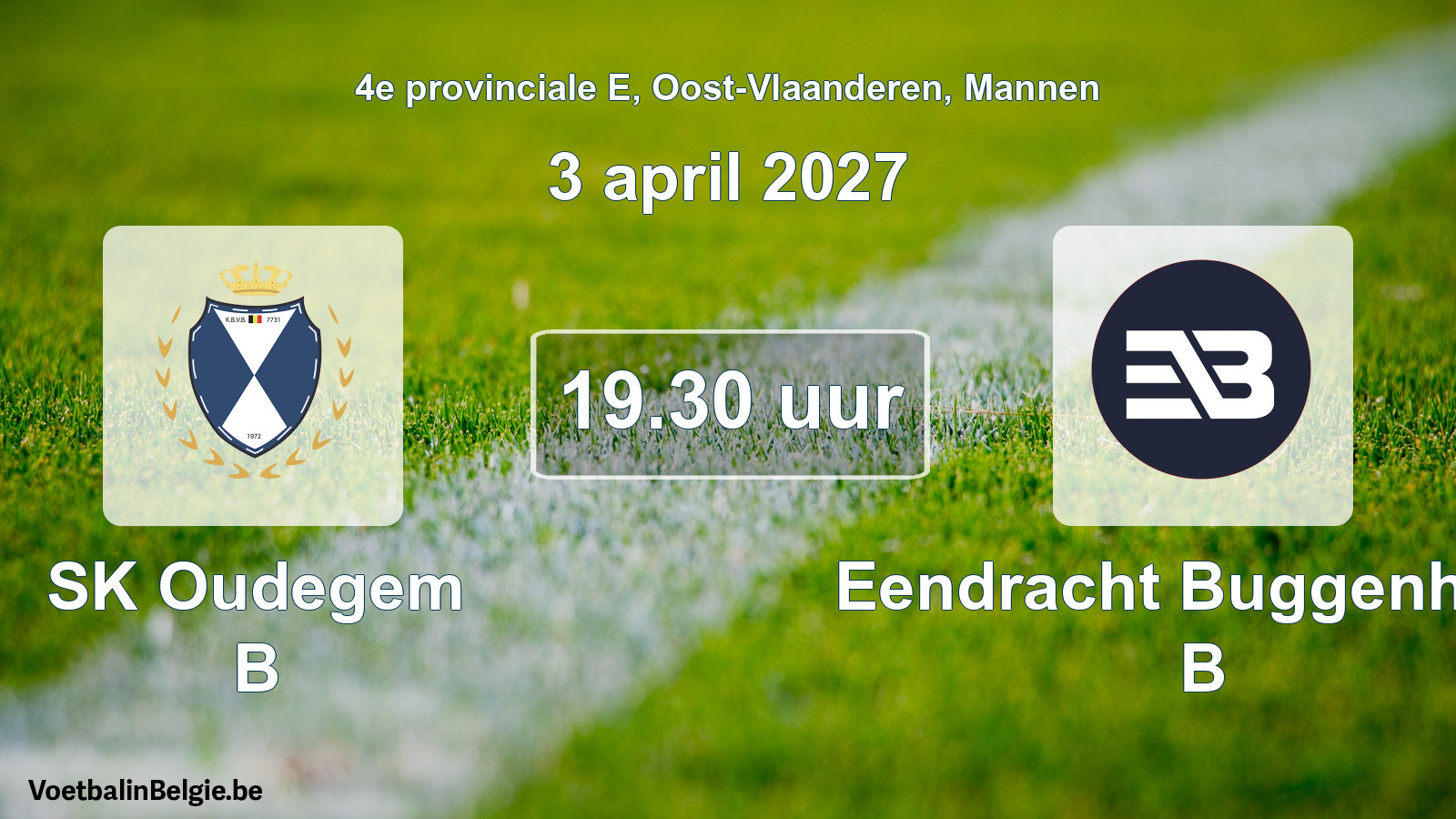 Geplande wedstrijd mannenvoetbal: SK Oudegem B - Eendracht Buggenhout B (3 april 2027)