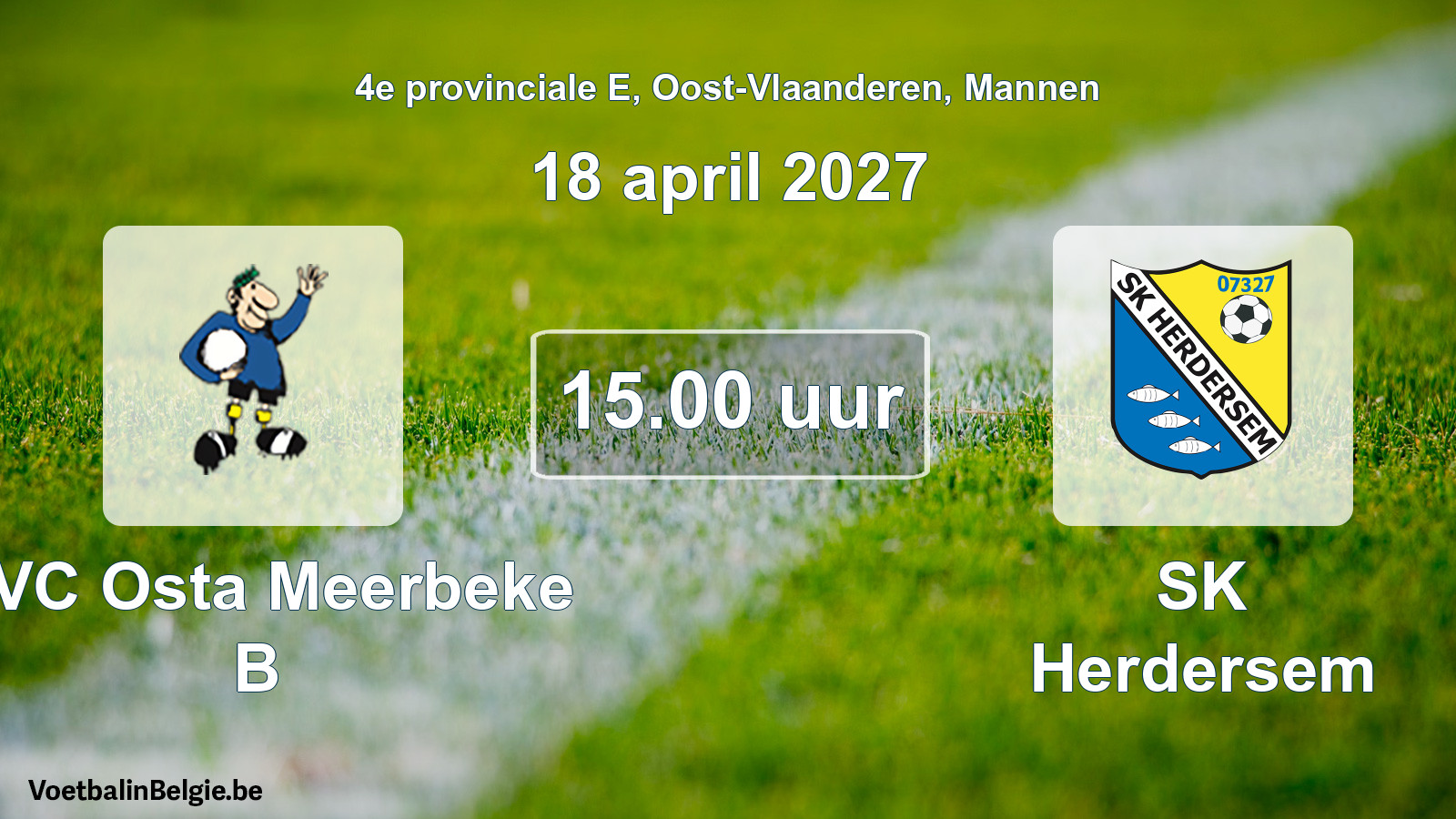 Geplande wedstrijd mannenvoetbal: KVC Osta Meerbeke B - SK Herdersem (18 april 2027)