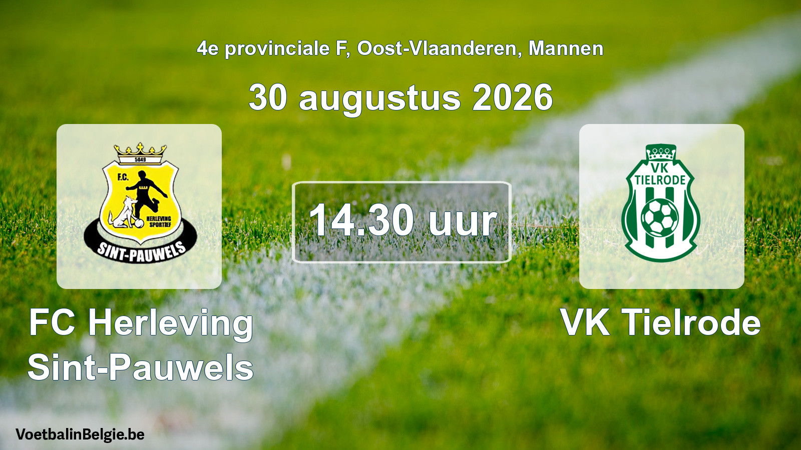 Geplande wedstrijd mannenvoetbal: FC Herleving Sint-Pauwels - VK Tielrode (30 augustus 2026)