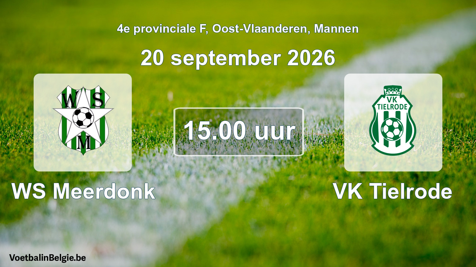 Geplande wedstrijd mannenvoetbal: WS Meerdonk - VK Tielrode (20 september 2026)