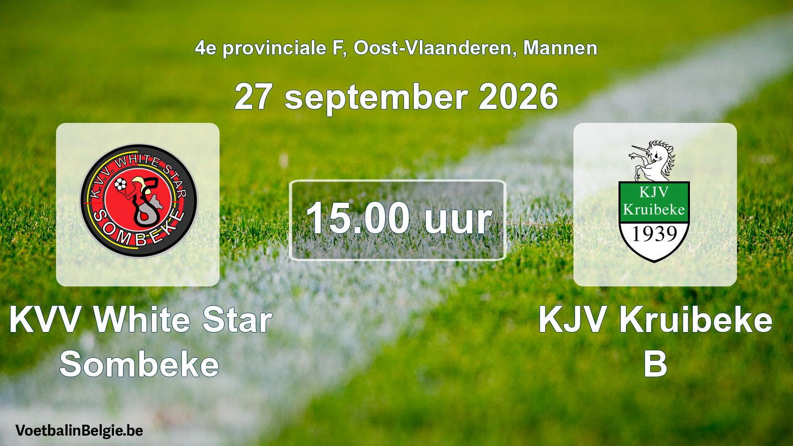 Geplande wedstrijd mannenvoetbal: KVV White Star Sombeke - KJV Kruibeke B (27 september 2026)