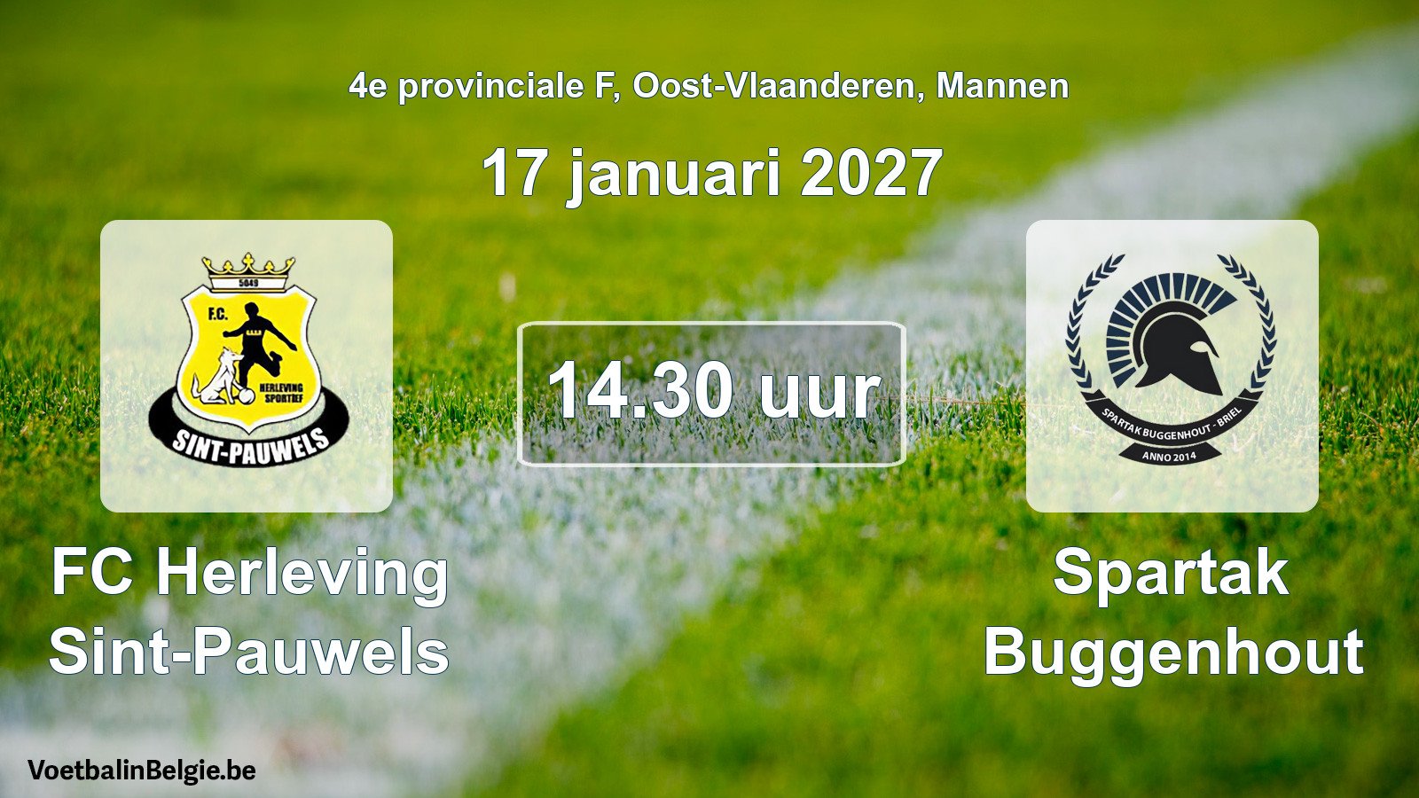 Geplande wedstrijd mannenvoetbal: FC Herleving Sint-Pauwels - Spartak Buggenhout (17 januari 2027)