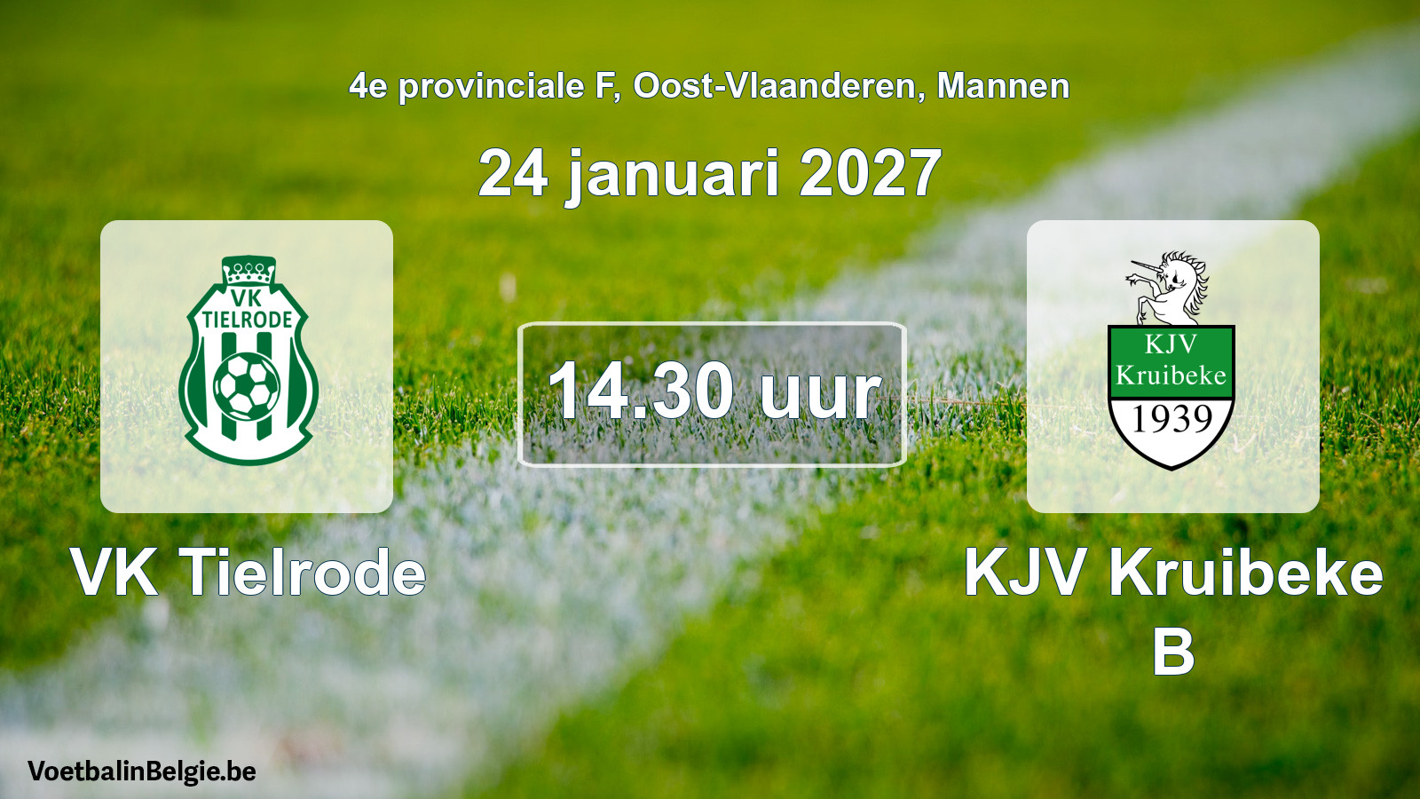 Geplande wedstrijd mannenvoetbal: VK Tielrode - KJV Kruibeke B (24 januari 2027)