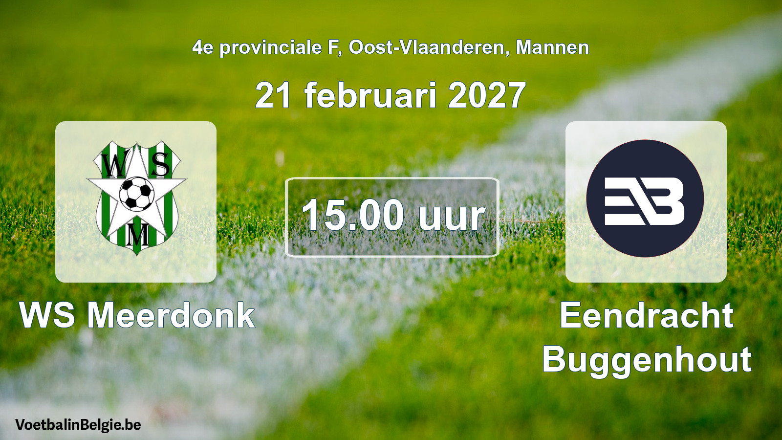 Geplande wedstrijd mannenvoetbal: WS Meerdonk - Eendracht Buggenhout (21 februari 2027)