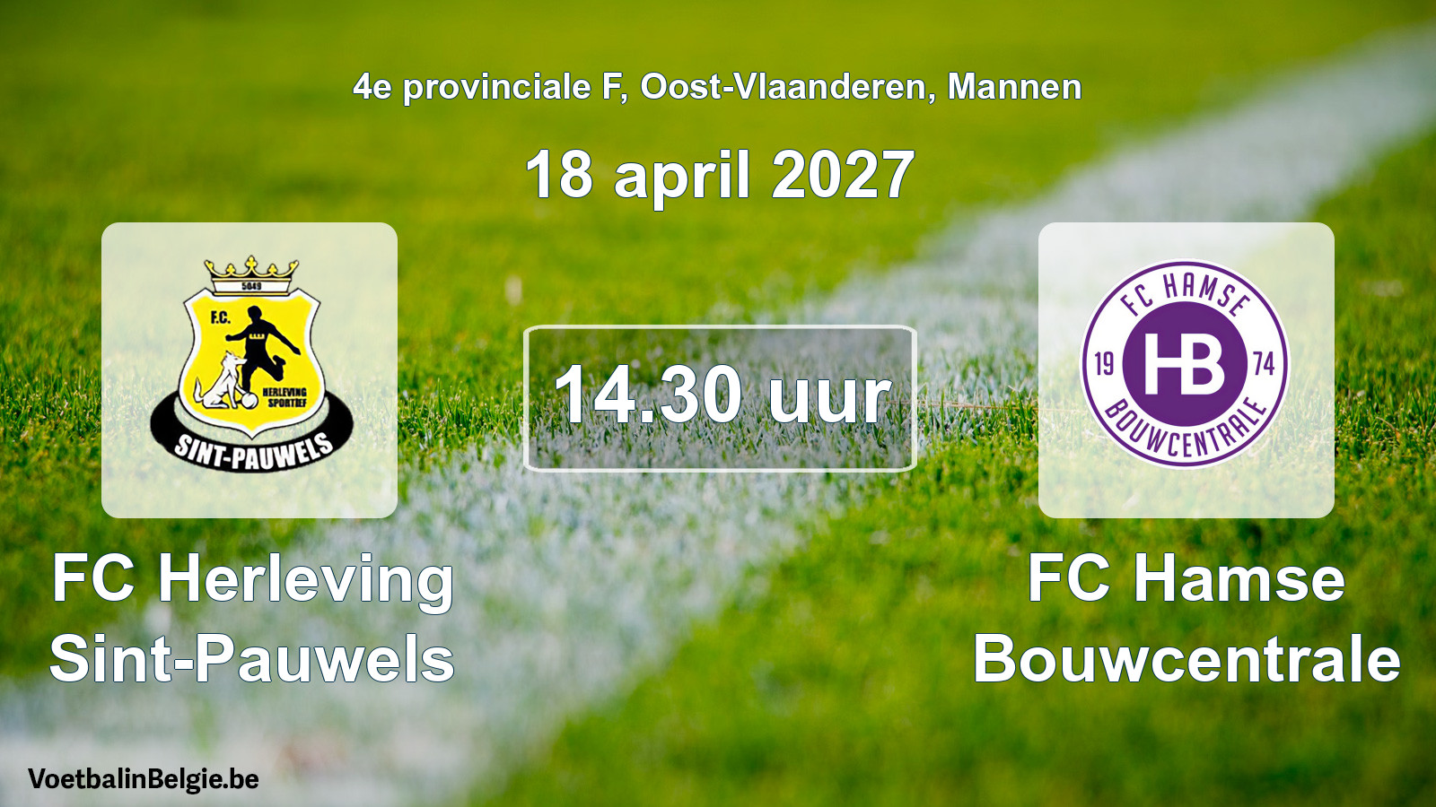 Geplantes Spiel männer-Fußball: FC Herleving Sint-Pauwels - FC Hamse Bouwcentrale (18 April 2027)