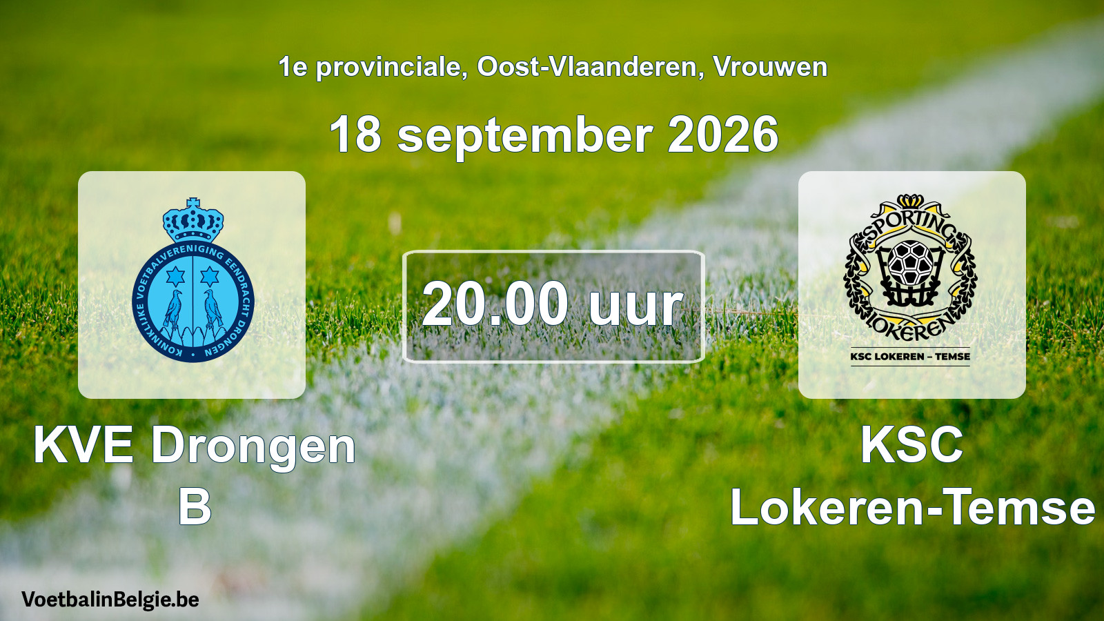 Geplande wedstrijd vrouwenvoetbal: KVE Drongen B - KSC Lokeren-Temse (18 september 2026)