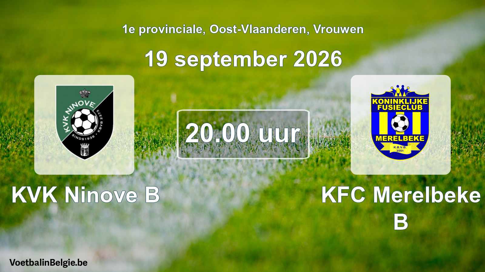 Geplande wedstrijd vrouwenvoetbal: KVK Ninove B - KFC Merelbeke B (19 september 2026)