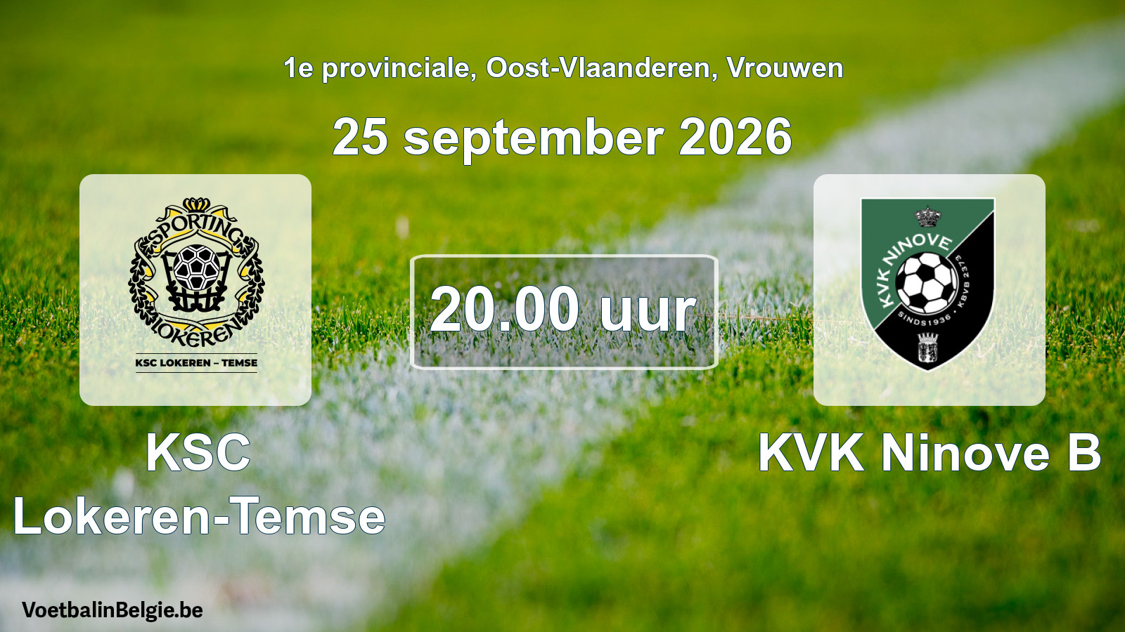 Geplande wedstrijd vrouwenvoetbal: KSC Lokeren-Temse - KVK Ninove B (25 september 2026)