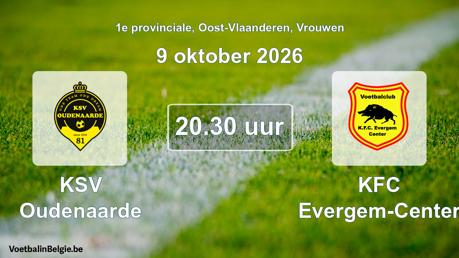 Geplande wedstrijd vrouwenvoetbal: KSV Oudenaarde - KFC Evergem-Center (9 oktober 2026)