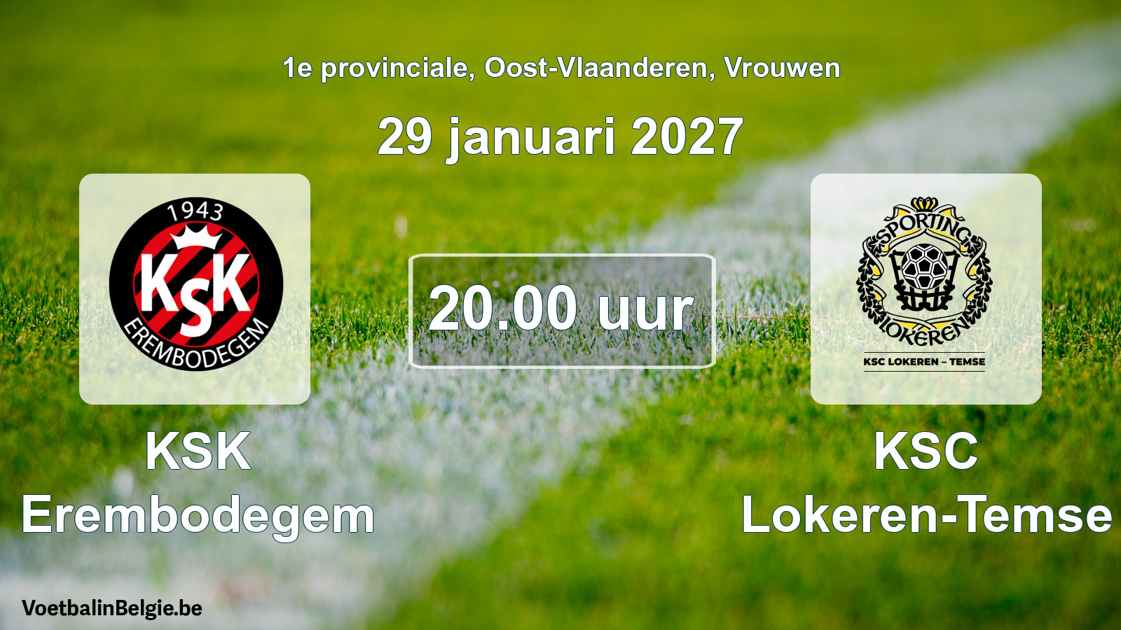Geplande wedstrijd vrouwenvoetbal: KSK Erembodegem - KSC Lokeren-Temse (29 januari 2027)