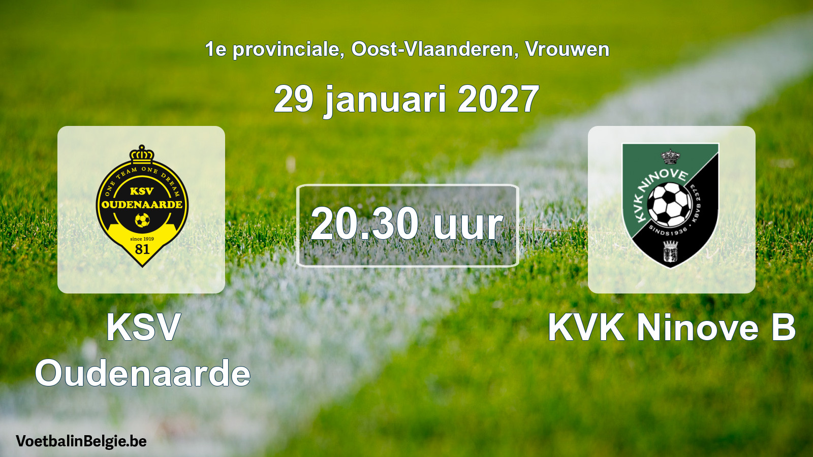 Scheduled match women football: KSV Oudenaarde - KVK Ninove B (29 January 2027)