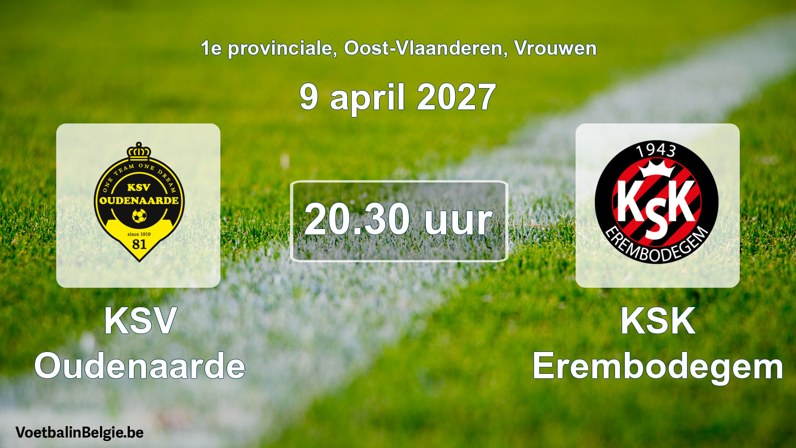 Geplande wedstrijd vrouwenvoetbal: KSV Oudenaarde - KSK Erembodegem (9 april 2027)