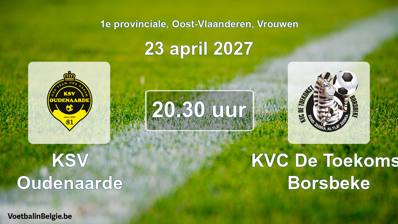 Geplantes Spiel frauen-Fußball: KSV Oudenaarde - KVC De Toekomst Borsbeke (23 April 2027)