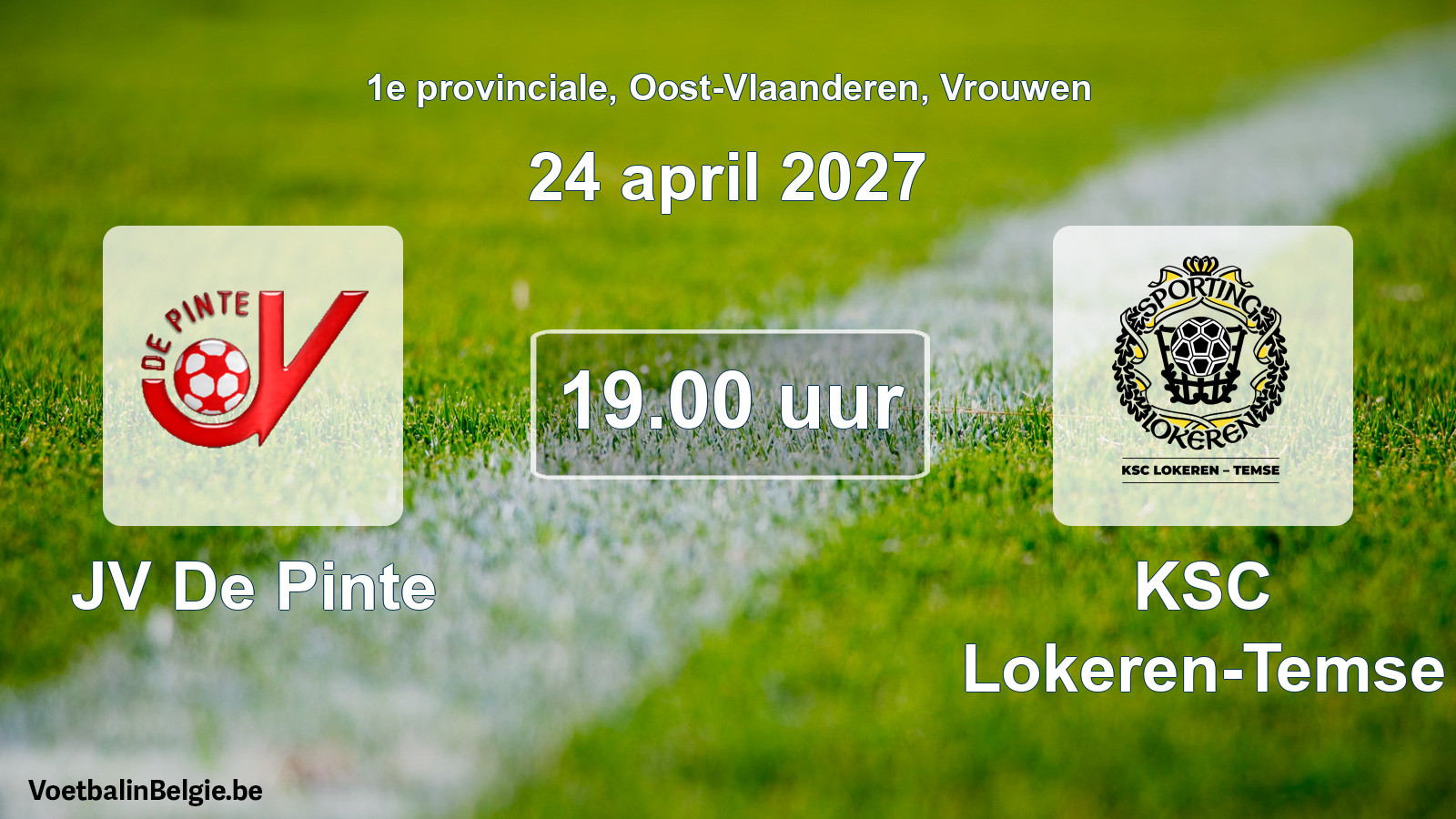 Geplande wedstrijd vrouwenvoetbal: JV De Pinte - KSC Lokeren-Temse (24 april 2027)