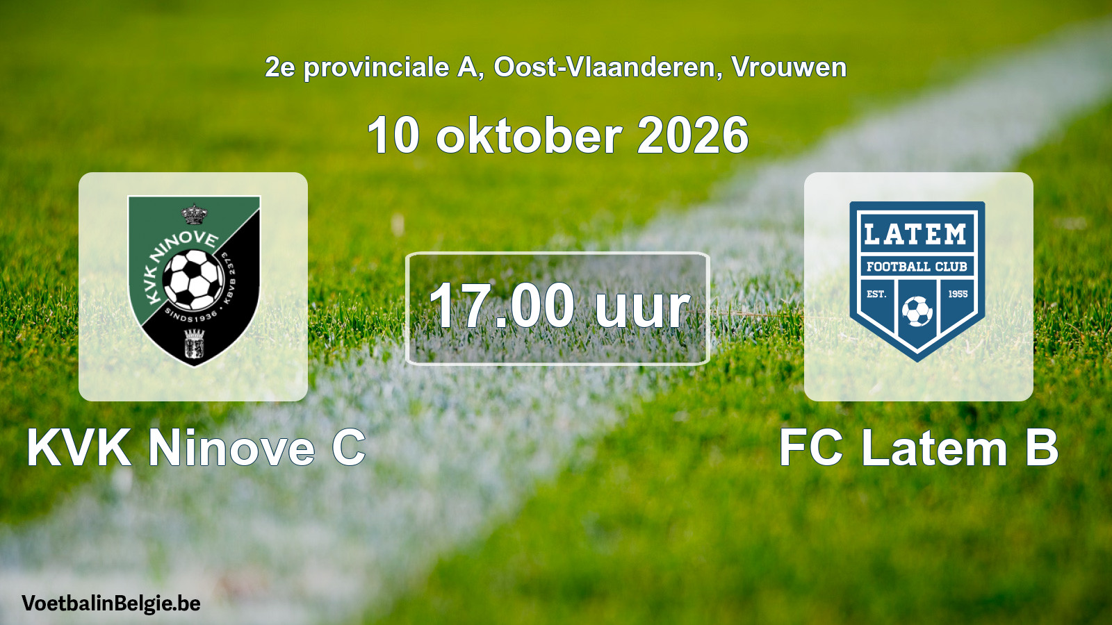 Geplande wedstrijd vrouwenvoetbal: KVK Ninove C - FC Latem B (10 oktober 2026)