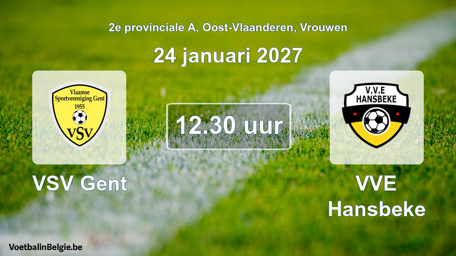 Geplande wedstrijd vrouwenvoetbal: VSV Gent - VVE Hansbeke (24 januari 2027)