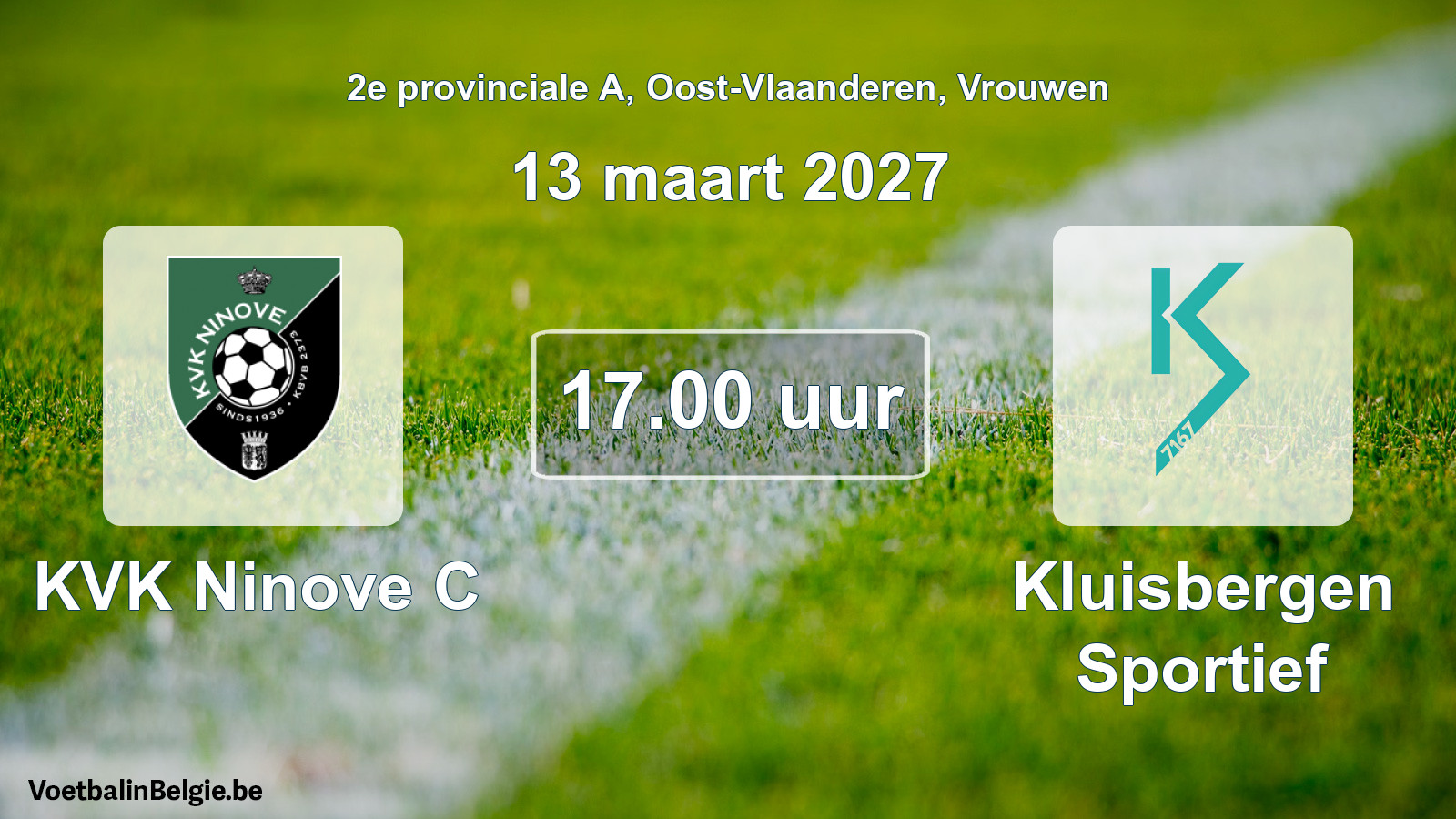 Geplande wedstrijd vrouwenvoetbal: KVK Ninove C - Kluisbergen Sportief (13 maart 2027)