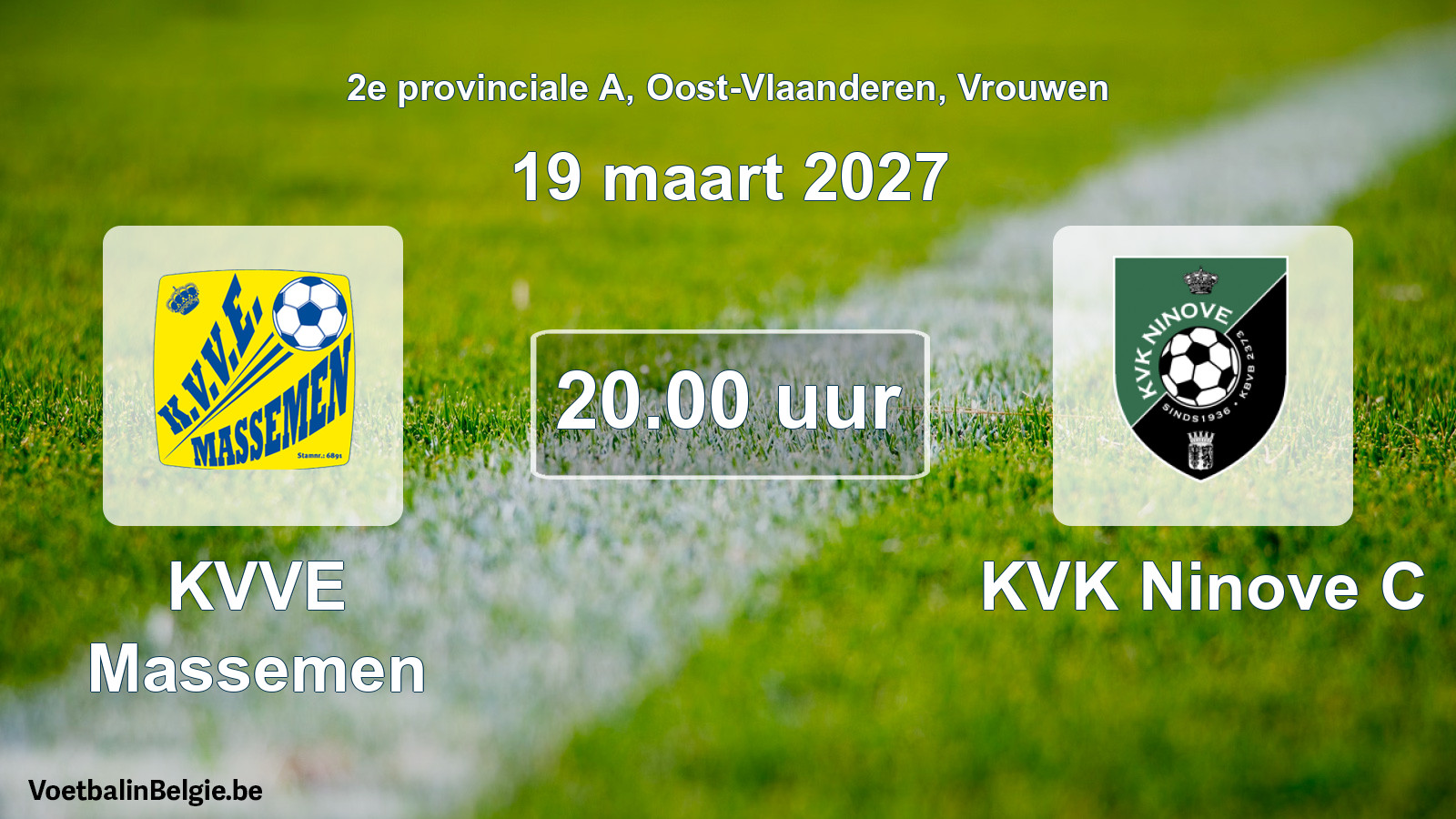 Geplande wedstrijd vrouwenvoetbal: KVVE Massemen - KVK Ninove C (19 maart 2027)
