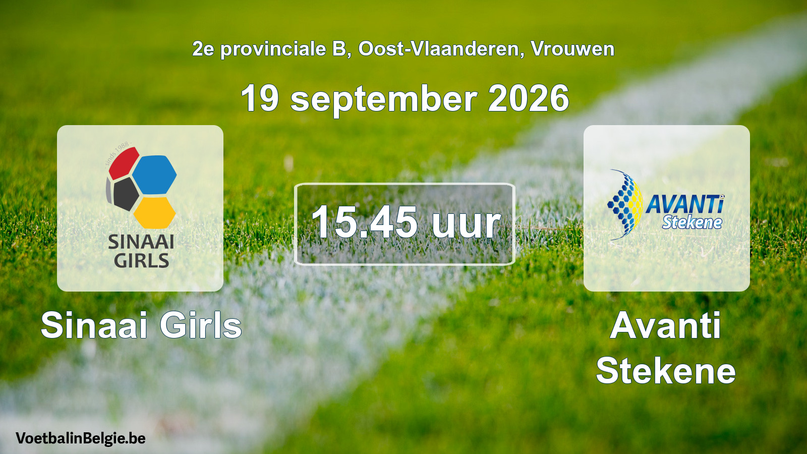Geplande wedstrijd vrouwenvoetbal: Sinaai Girls - Avanti Stekene (19 september 2026)