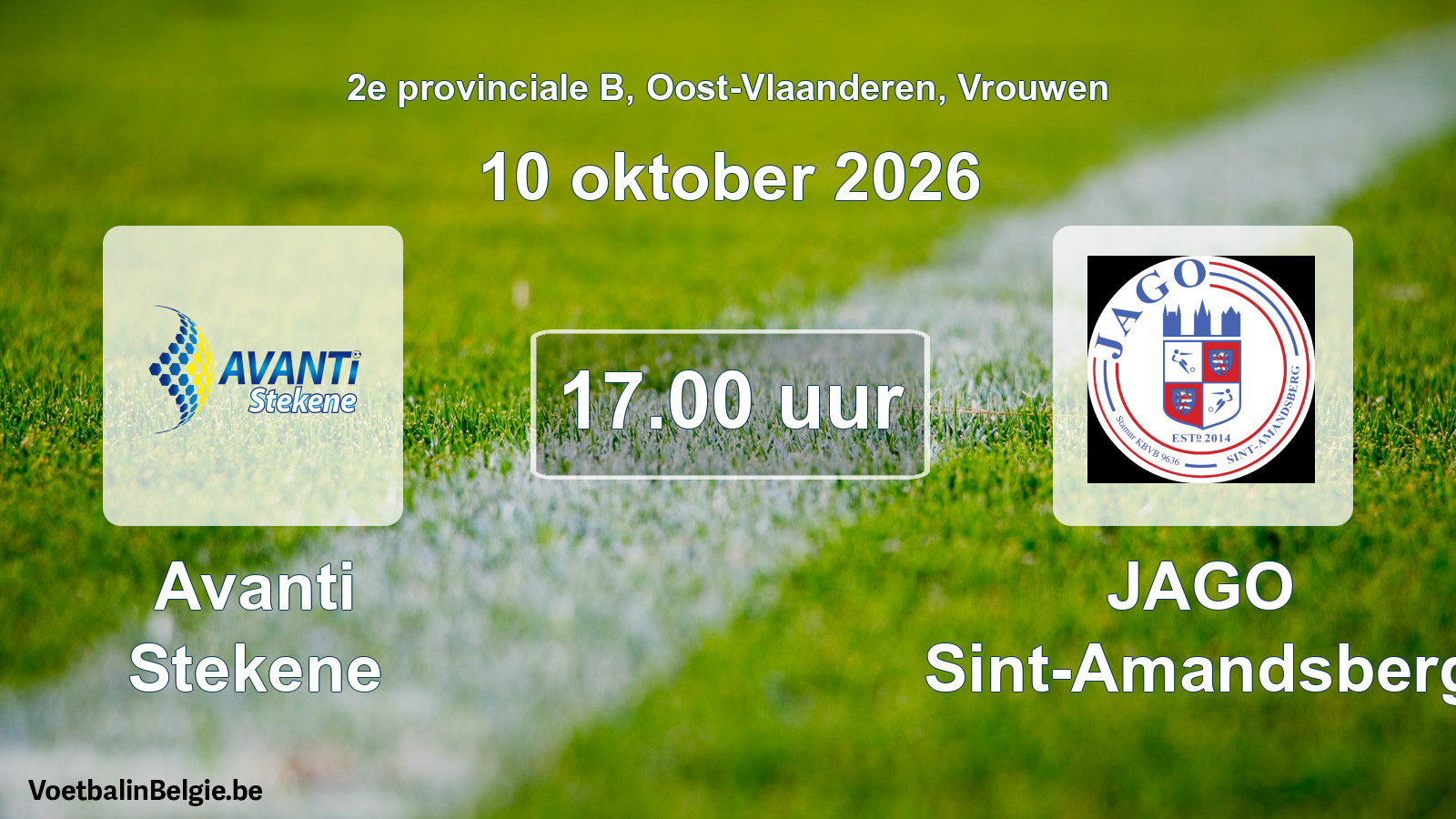 Geplande wedstrijd vrouwenvoetbal: Avanti Stekene - JAGO Sint-Amandsberg (10 oktober 2026)