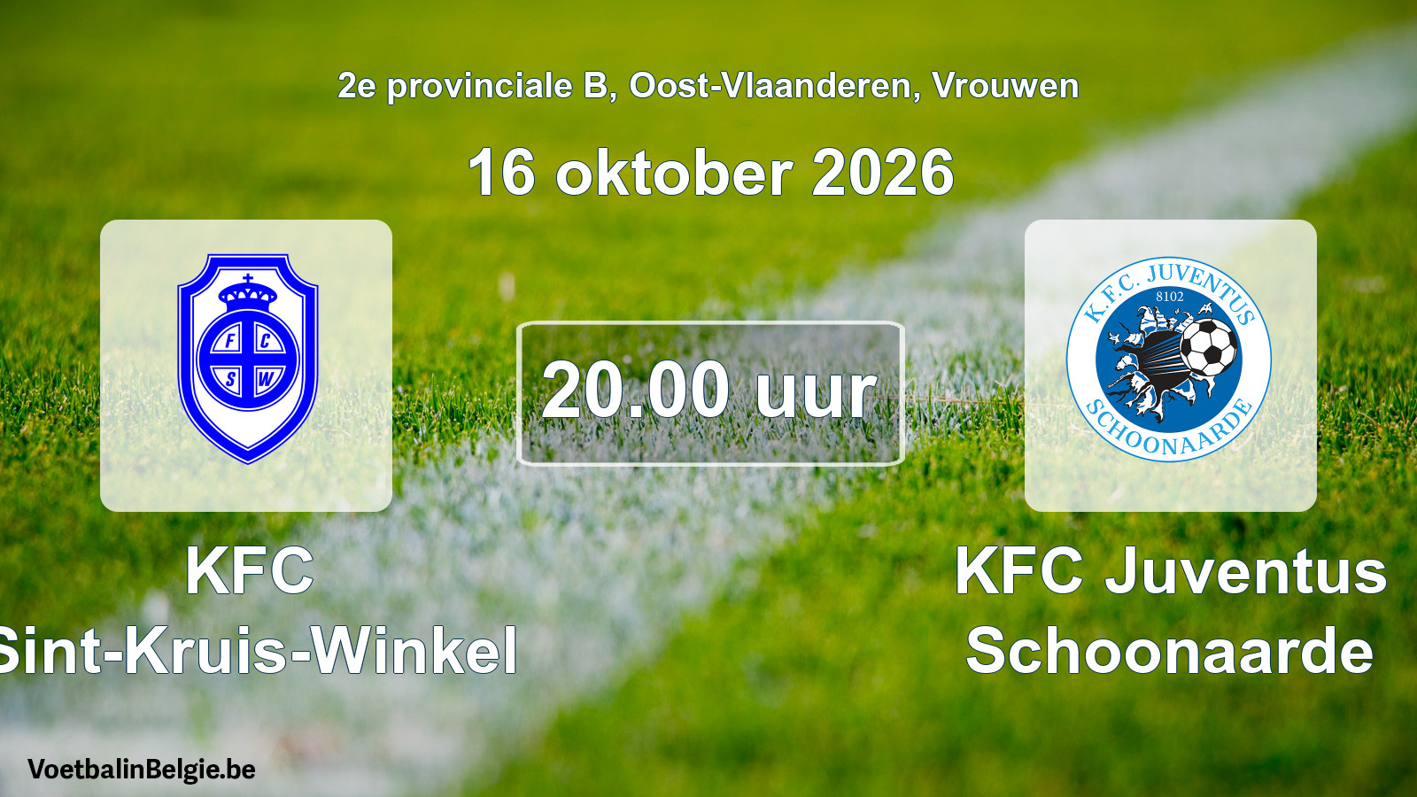 Geplande wedstrijd vrouwenvoetbal: KFC Sint-Kruis-Winkel - KFC Juventus Schoonaarde (16 oktober 2026)